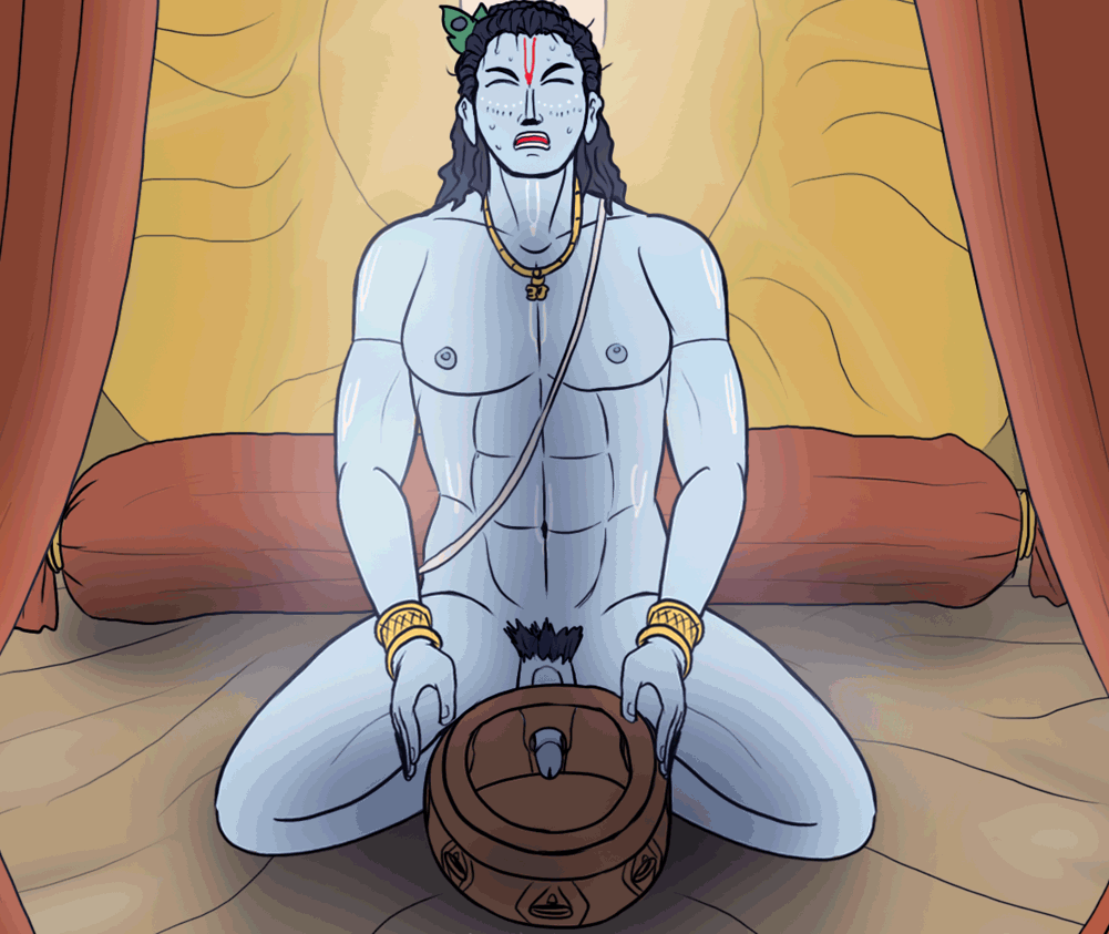 1boy abs ass_expansion bangle bed bedroom blasphemy blue_body blue_nipples blue_penis blue_skin body_markings completely_naked completely_nude completely_nude_male deity gay god gods hindu hindu_mythology holding_object holes inserting insertion krishna legs_apart legs_spread male male_focus male_only mythology necklace nude nude_male open_mouth orgasm_face pain painful pecs penis penis_insertion pleasure_face pot religion religious satisfied screaming semen thick_penis thick_thighs thighs vachalenxeon yelling