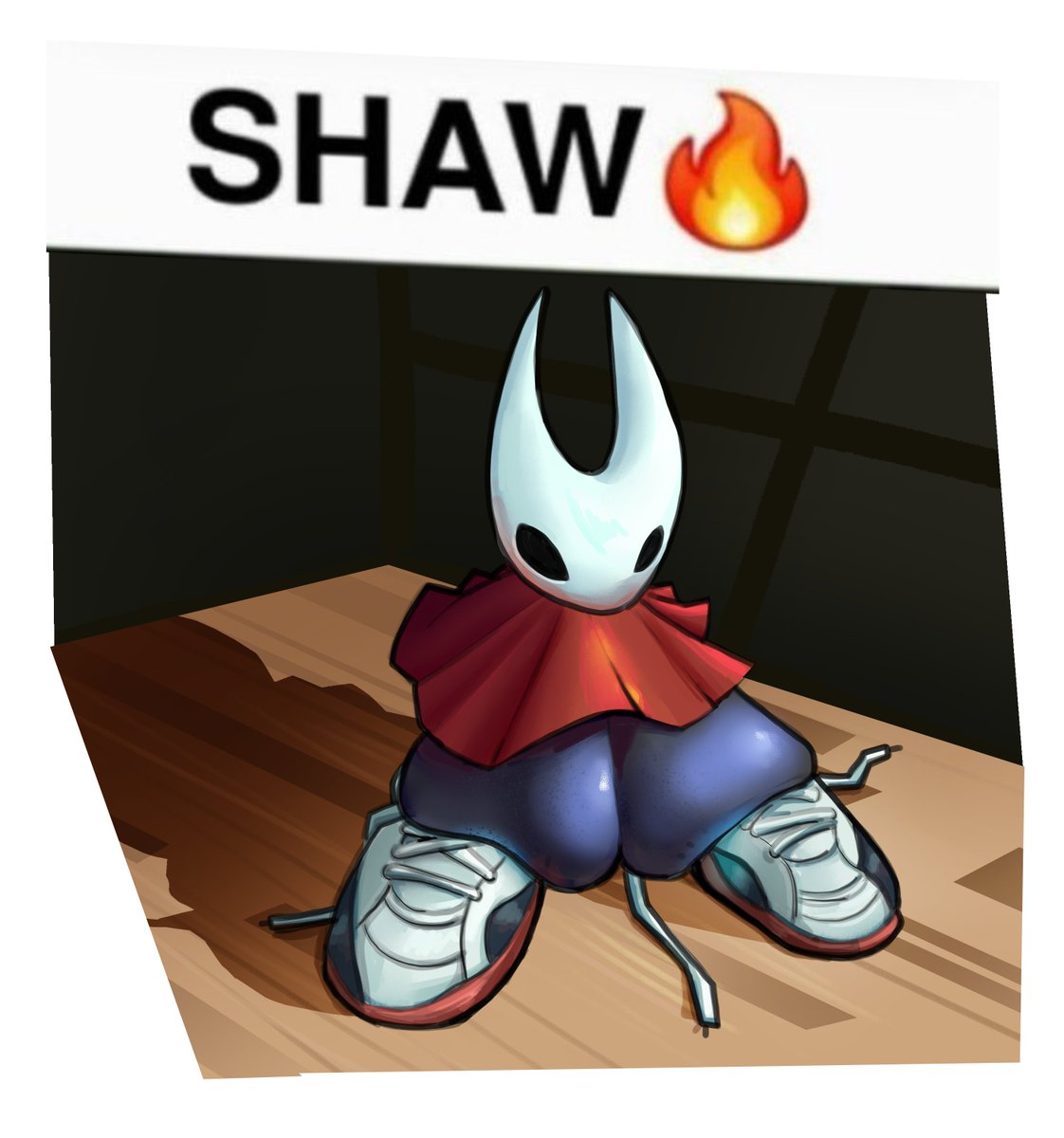 1girls, alternate version at source, alternate version available, big breasts, bluebarrel, breasts, breasts bigger than head, drip, female, hollow knight, hollow knight: silksong, hornet (hollow knight), humor, meme, shoes, solo, tagme