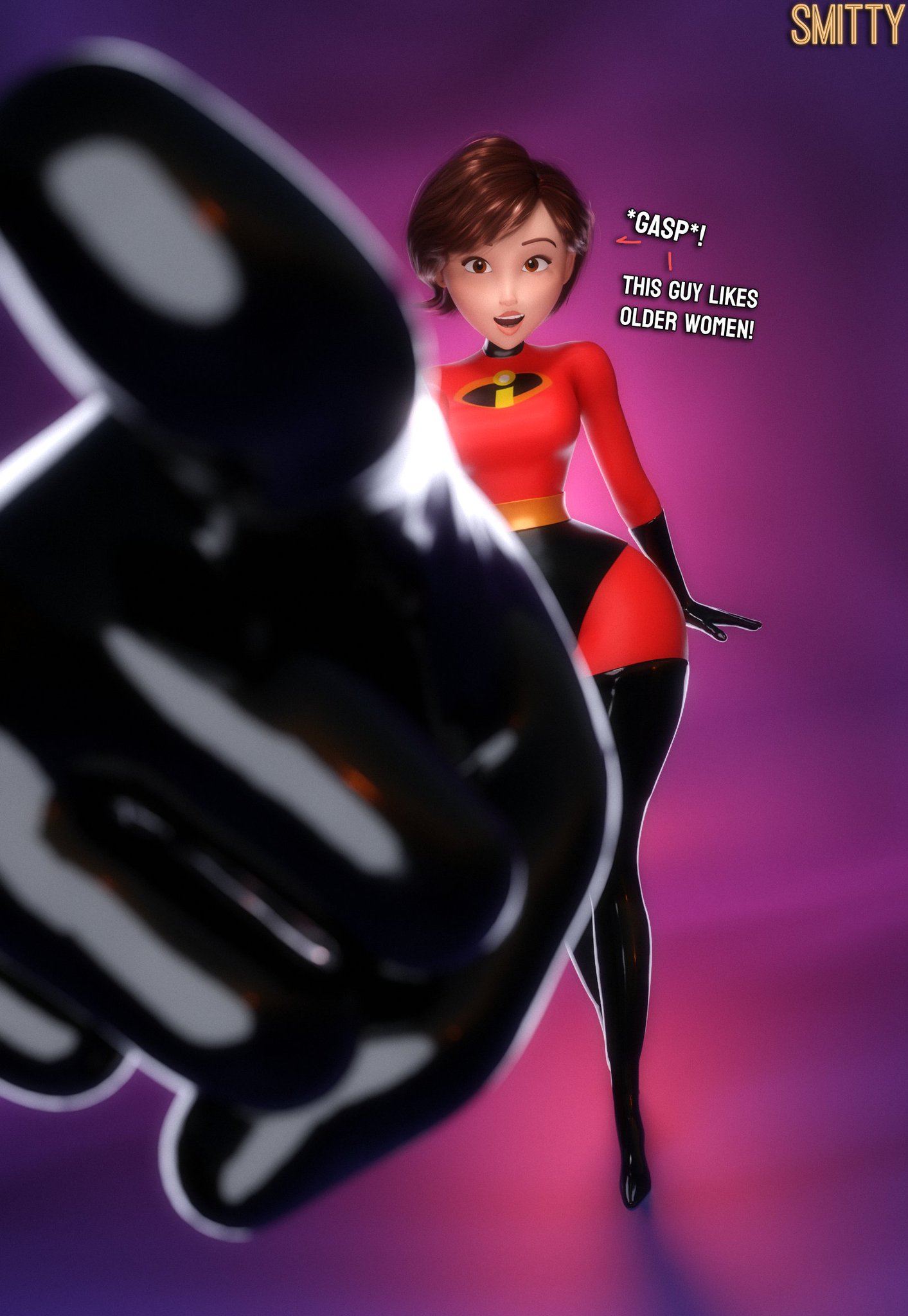 1girls, 3d, big ass, big thighs, breasts, comedy, curvaceous, curvy, curvy figure, disney, elastigirl, female, gunny, helen parr, hero, heroine, hips, hourglass figure, huge ass, huge thighs, humor, large ass, large thighs, latex, legs, light skin, light-skinned female, mature, mature female, meme, milf, mother, pixar, pixar mom, pointing at viewer, slim waist, smitty34, superhero, superheroine, tagme, the incredibles, thick, thick hips, thick legs, thick thighs, thighs, voluptuous, waist, wide hips, wide thighs