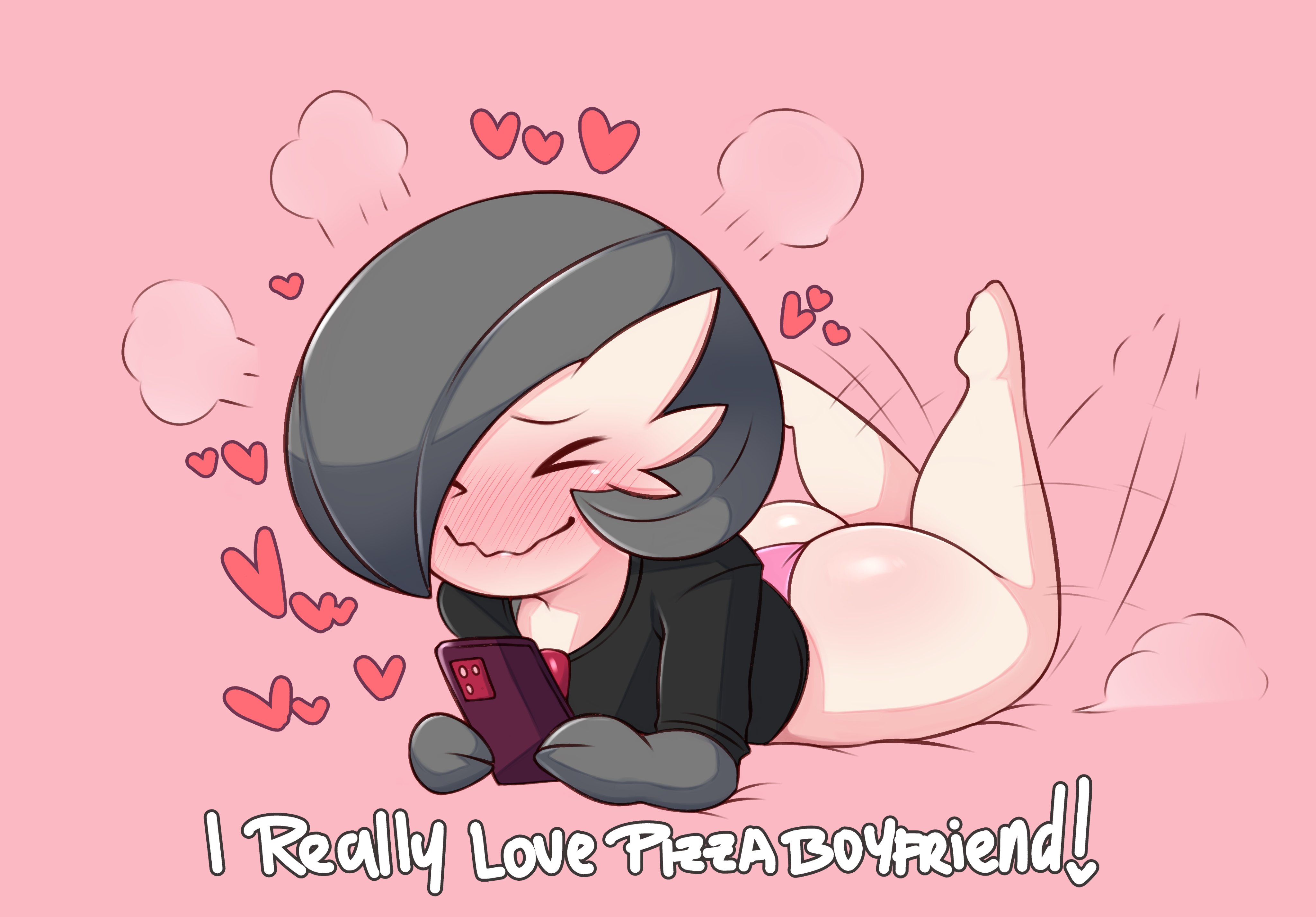 1girls, anthro, ass, big ass, big butt, blush, chibi, closed eyes, female, female pokemon, gardevoir, hearts, name drop, nintendo, panties, pink background, pokémon (species), pokemon, pokemon (species), pokemon rse, redditoir, saltyxodium, solo, text, thick thighs, thighs, underwear, wholesome