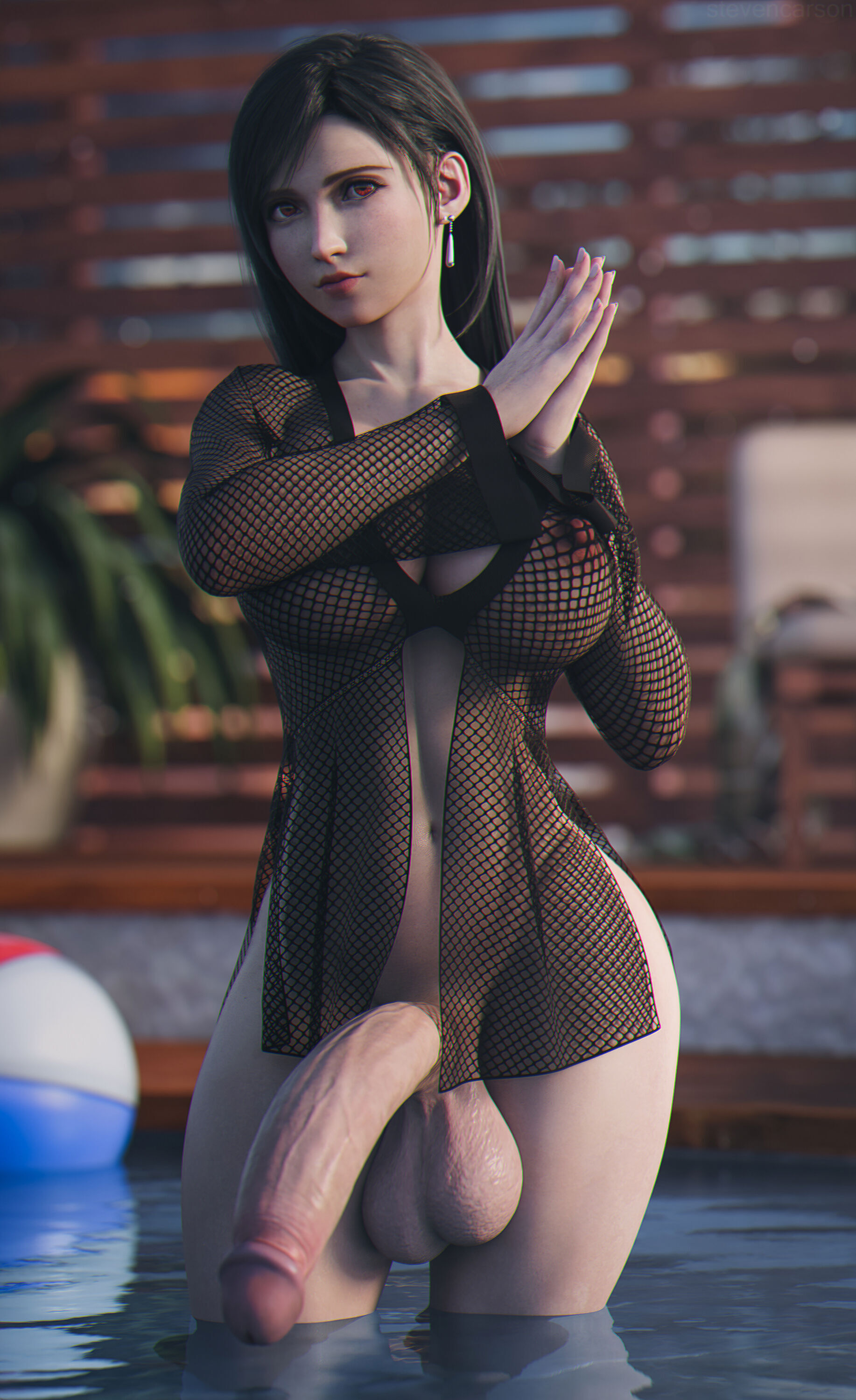 1futa, 3d, balls, big balls, big breasts, big penis, breasts, final fantasy, final fantasy vii, functionally nude, futa only, futanari, huge balls, huge breasts, huge cock, intersex, mostly nude, nude, nude futa, penis, pool, solo, solo futa, stevencarson, tifa lockhart