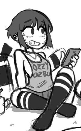 artist_self-insert black_legwear clothed goth hotpants jennlumm kneesocks lumina_(jennlumm) nervous self_insert socks streetwear