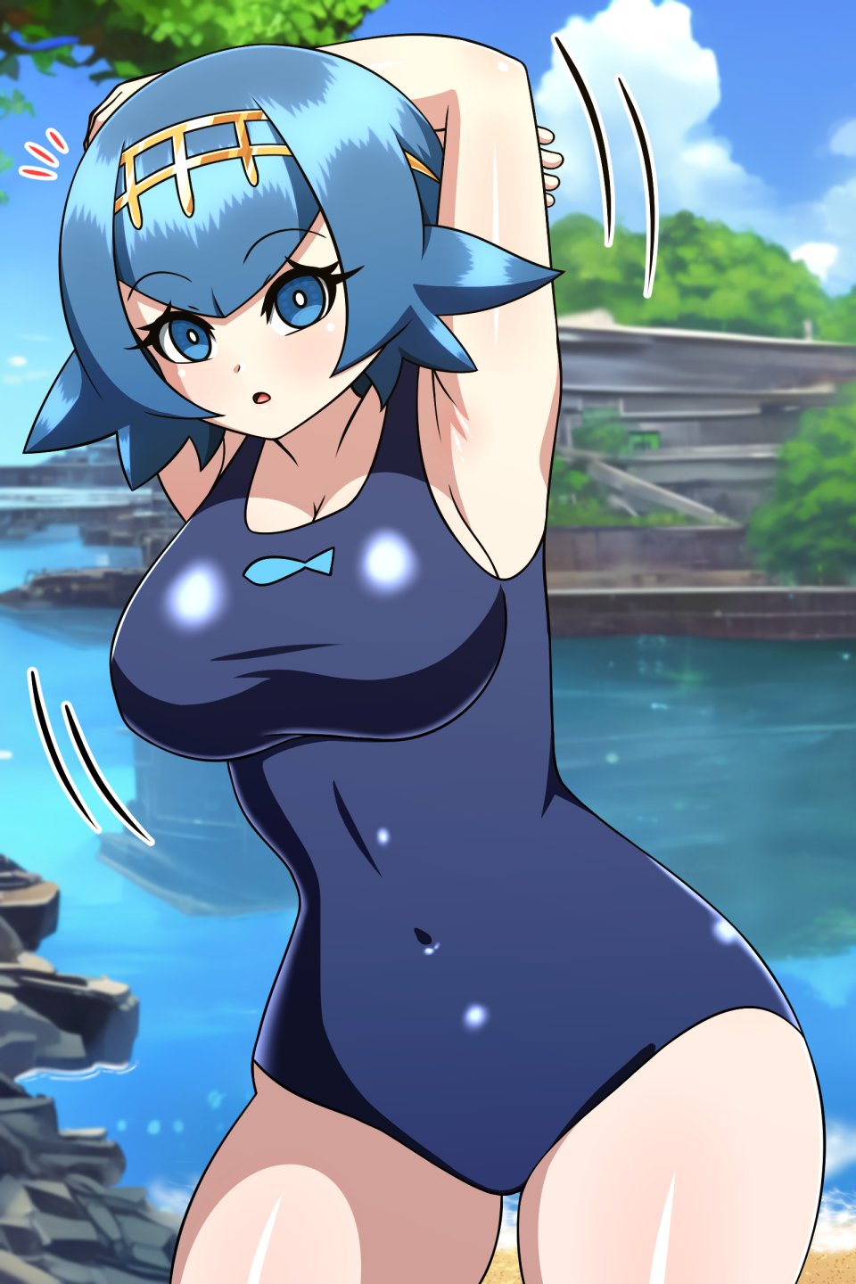 1girls aged_up female lana_(pokemon) nintendo pokemon solo solo_female tagme yensh