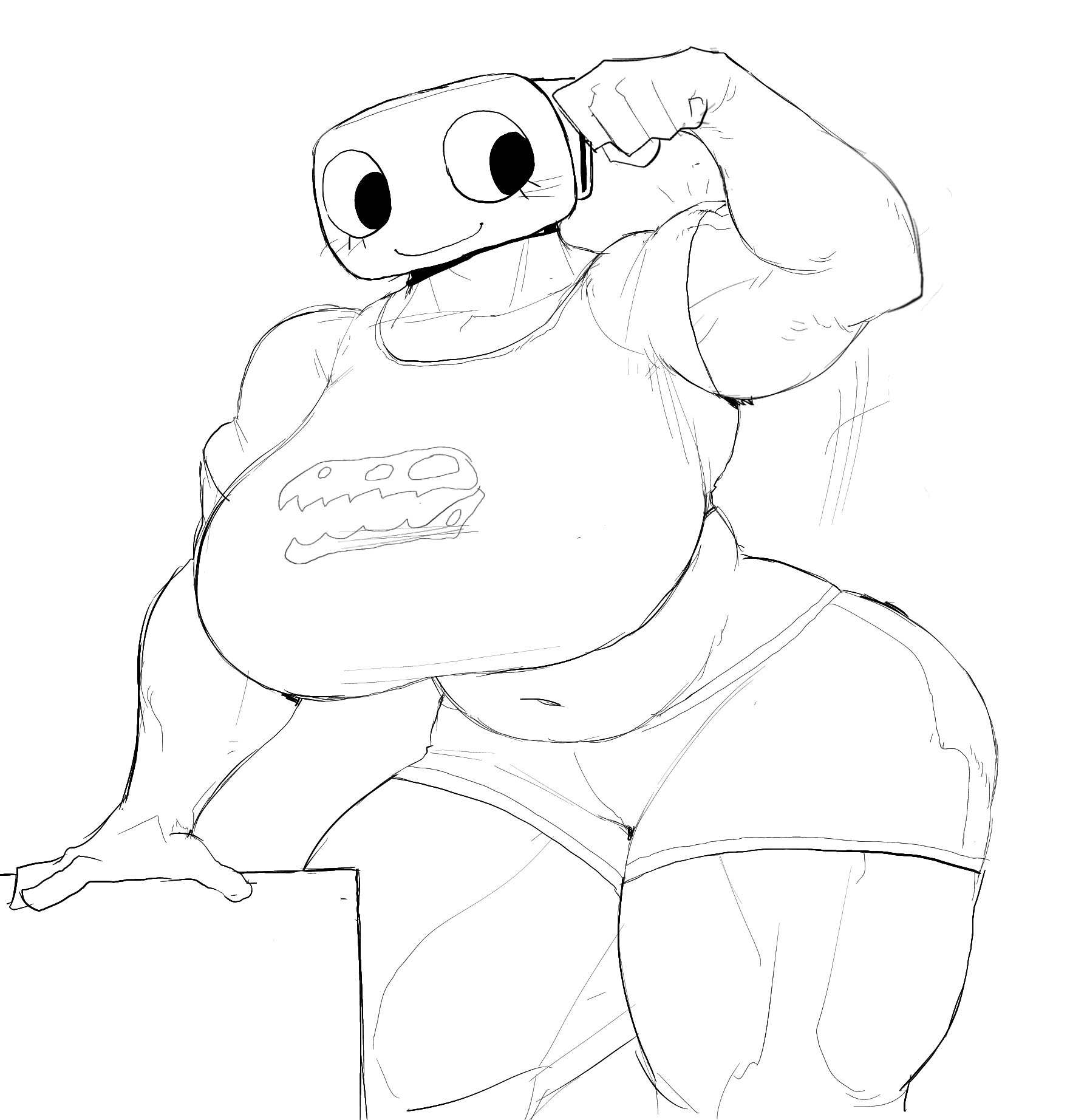 ass, big breasts, breasts, chubby belly, dagothurfanclub, dandy's world, dogrush, female, muscle mommy, muscles, muscular, muscular arms, muscular female, muscular thighs, newnerevar, shelly (dandy's world), thick ass, thick thighs