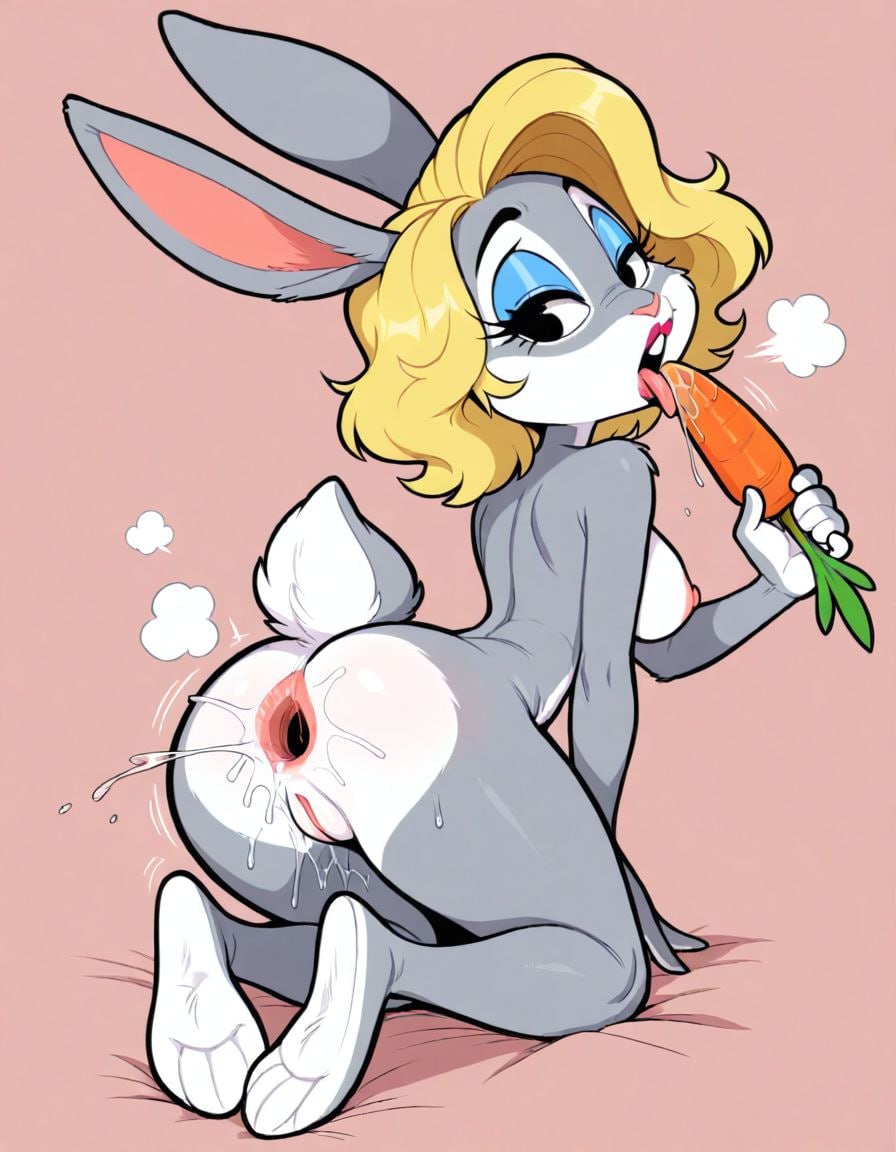 1girls, ai generated, anal, anal gaping, bugs bunny, carrot dildo, female, fembugs bunny, looney tunes, marilyn monroe (cosplay), sex change, tagme, warner brothers