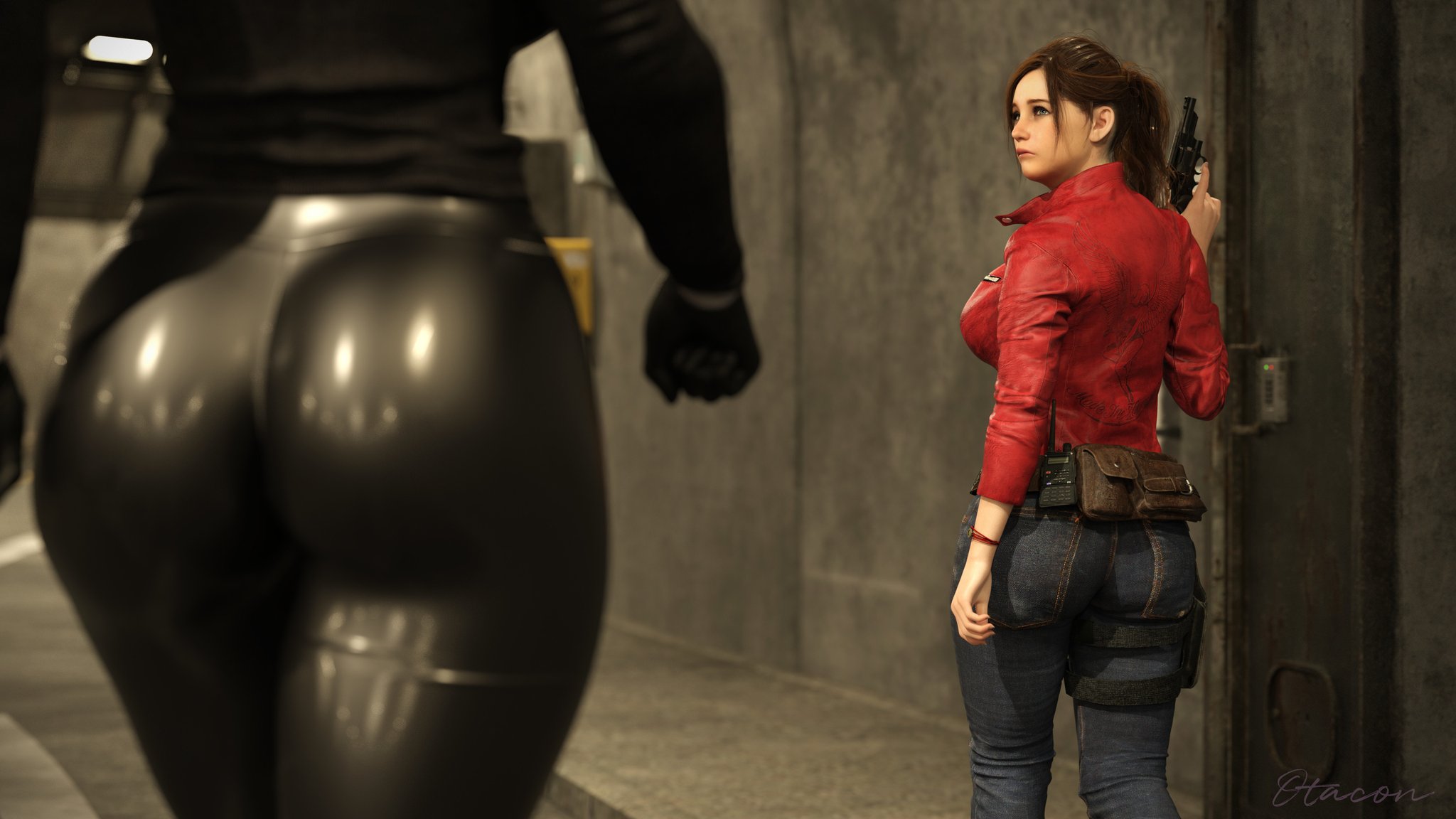 2girls, 3d, ass, big ass, big breasts, breasts, bust, busty, capcom, claire redfield, clothing, curvaceous, curvy, curvy figure, female, firearm, handgun, height difference, hips, huge ass, huge breasts, human, large ass, large breasts, light skin, light-skinned female, mature, mature female, ms. x, otacon212, pale skin, pale-skinned female, resident evil, resident evil 2, revolver, rule 63, shorter female, size difference, slim waist, smaller female, tall female, taller female, thick, thick hips, thick legs, thick thighs, thighs, tyrant, voluptuous, waist, weapon, wide hips