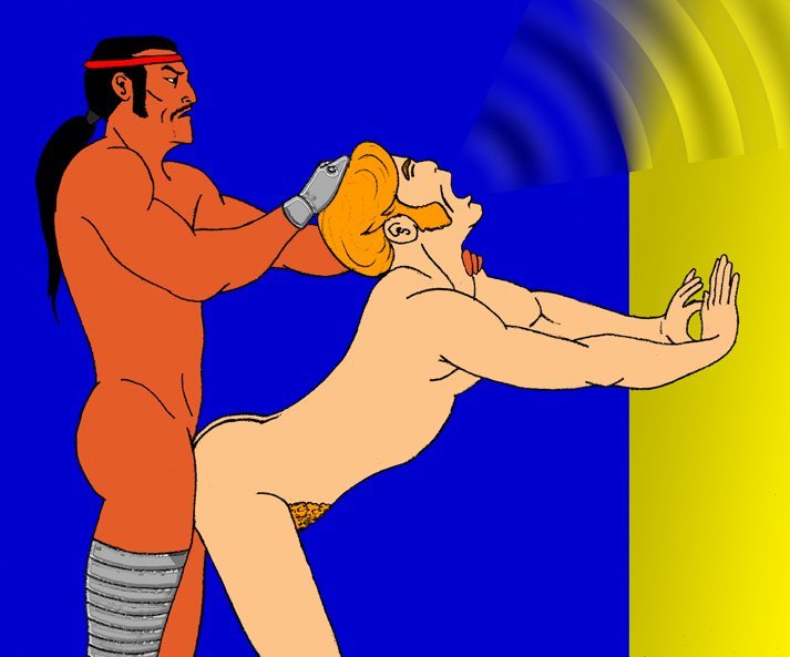 2boys anal anal_sex banshee_(x-men) dark-skinned_male dark_skin facial_hair forge_(marvel) gay headband interracial light-skinned_male long_hair_male male male_only male_pubic_hair marvel mustache native_american native_american_male nude_male ponytail red_hair sean_cassidy sideburns straight_hair tranetrax x-men yaoi