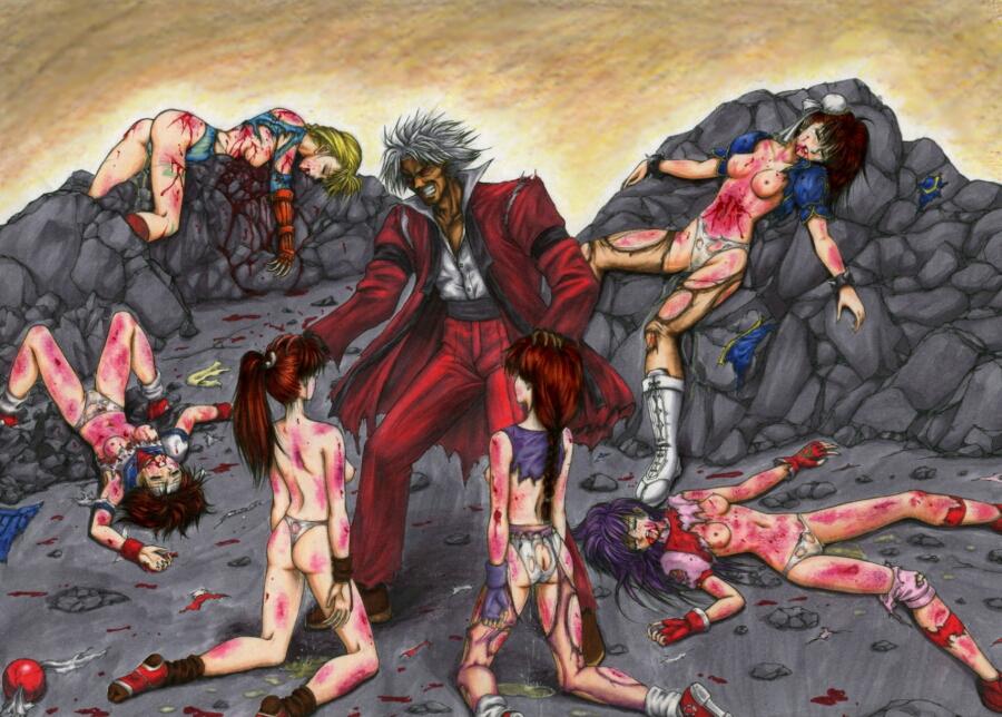 athena_asamiya beaten blood cammy_white capcom chun-li corpse death female female_death human king_of_fighters mai_shiranui multiple_deaths rugal_bernstein sakura_kasugano snk straight_hair street_fighter tagme violence wounded yuri_sakazaki