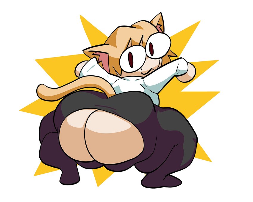 1girls, 2d, animal ears, ass, carnival phantasm, cat ears, cat girl, cat tail, catgirl, exposed butt, feet, female, female only, melty blood, monster girl, neco-arc, nondelismell, ripped clothing, solo, solo female, squatting, thick ass, tsukihime, type-moon