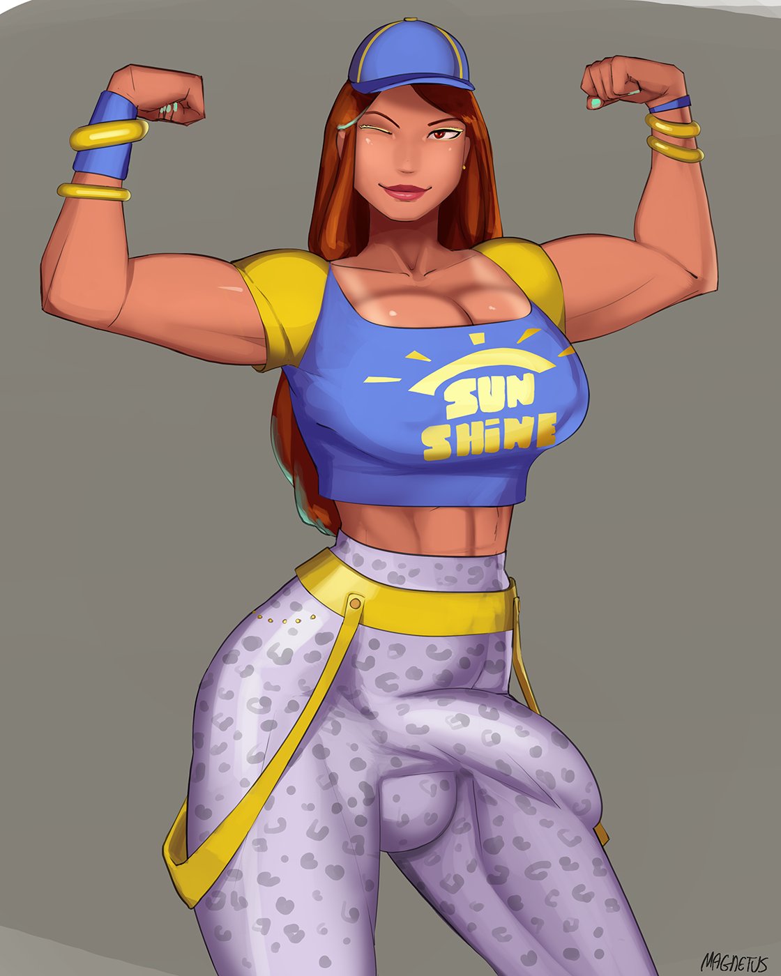 1futa, big breasts, big penis, breasts, bulge, clothed, clothing, erection, erection under clothes, fully clothed, futa only, futanari, human, intersex, large breasts, league of legends, leona (league of legends), magnetus, muscular, muscular futa, penis, penis under clothes, solo, standing, tan, tan-skinned futa