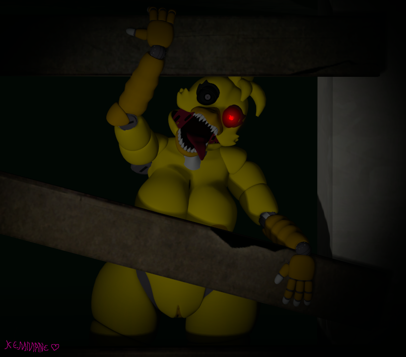 3d female five_nights_at_freddy's five_nights_at_freddy's_4 kemmanen naked nightmare_chica_(fnaf) solo