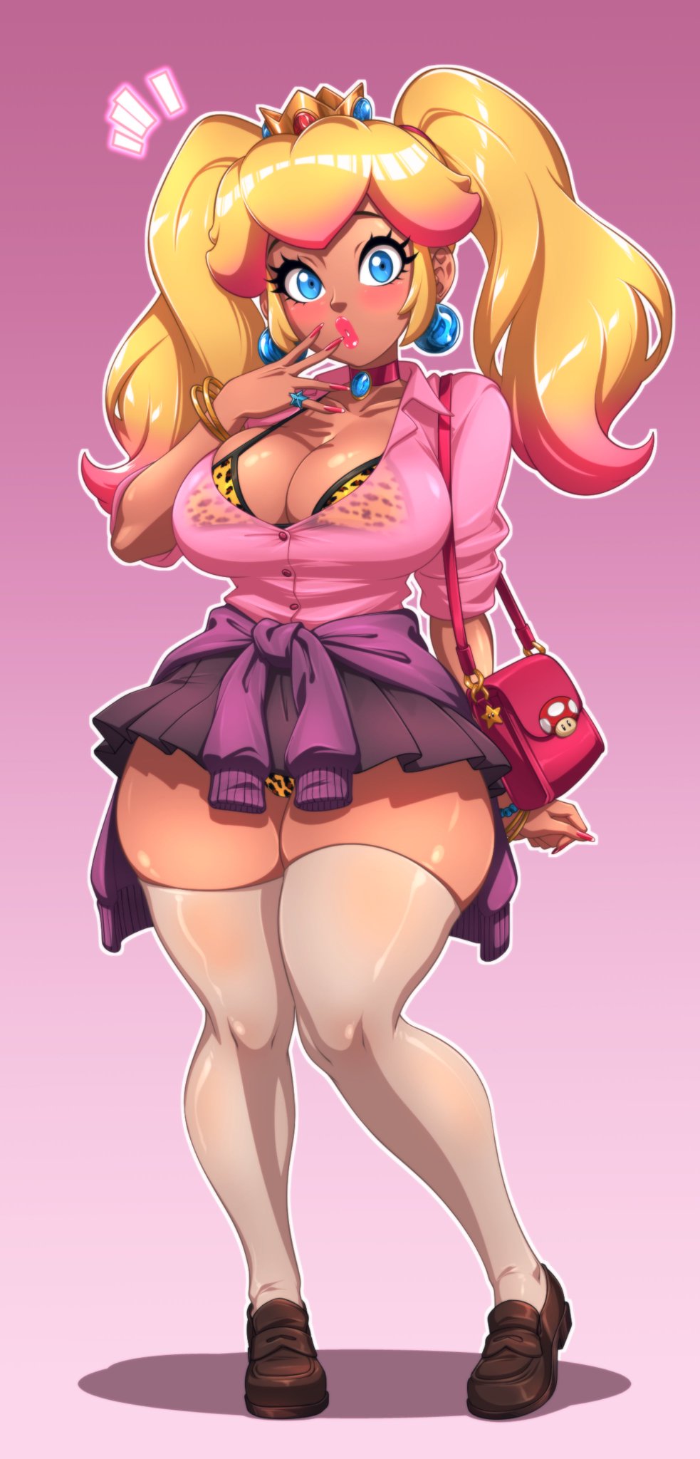1girls, big ass, big breasts, bimbo peach, breasts, curvaceous, curvy, curvy figure, digital media (artwork), female, gyaru, hips, hourglass figure, huge ass, huge breasts, large ass, large breasts, legs, light skin, light-skinned female, mario (series), mario bros, mature, mature female, nintendo, omiiverse, panties showing, pantyshot, pantyshot (standing), princess peach, slim waist, thick, thick hips, thick legs, thick thighs, thighhighs, thighs, voluptuous, waist, wide hips