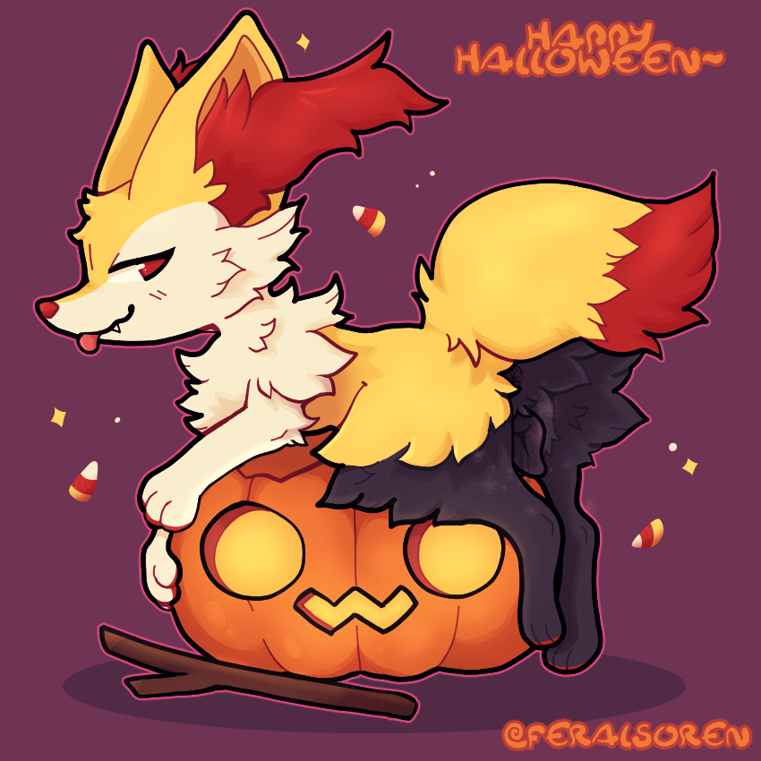 animal_genitalia animal_pussy braixen canine_pussy female feralsoren fluffy genitals halloween holidays nintendo pokémon_(species) pokemon pokemon_(species) pussy raised_tail solo tongue tongue_out video_games