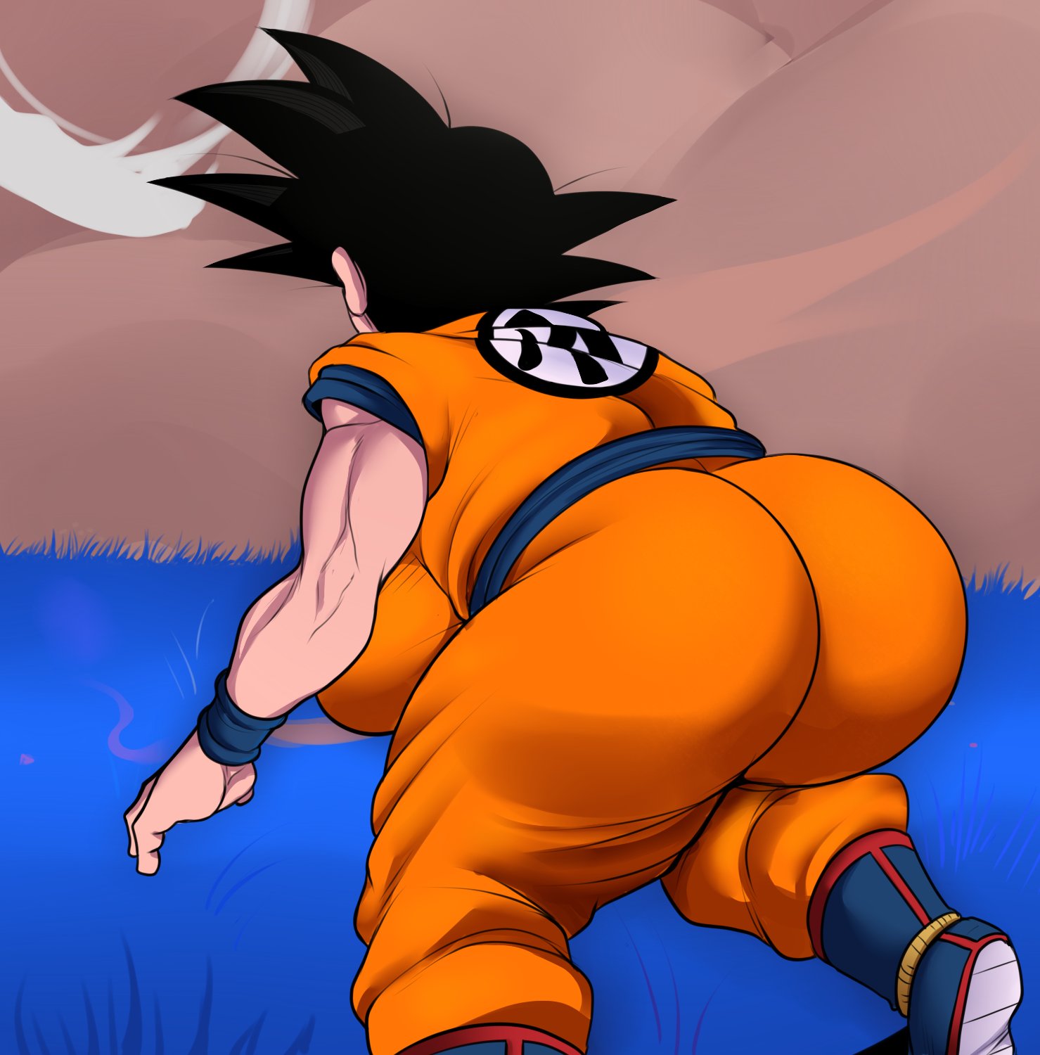 1girls, ass, bent over, big ass, big breasts, black hair, breasts, detnox, dragon ball, dragon ball super, dragon ball super super hero, dragon ball z, female, female goku, female saiyan, fully clothed, genderswap, genderswap (mtf), large ass, large breasts, rule 63, saiyan, son goku, spiky hair