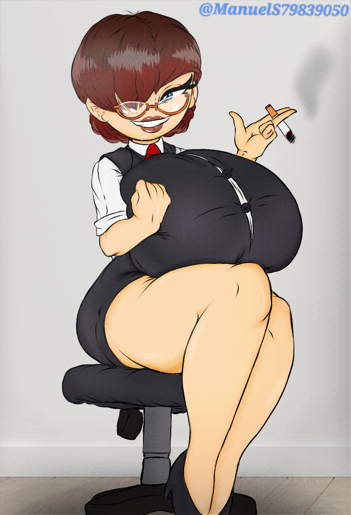 1girls big_breasts blue_eyes boceto breasts color eye_open female female_only genitals huge_breasts human nipples oc office_girl open_mouth oppai original original_character rocksbear_(artist) secretary shortstack sketch yinett_rocksbeas_(artist)