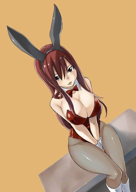1girls, big breasts, breasts, curvy, erza scarlet, fairy tail, female, female only, red hair, red-haired female, seductive, seductive eyes, seductive look