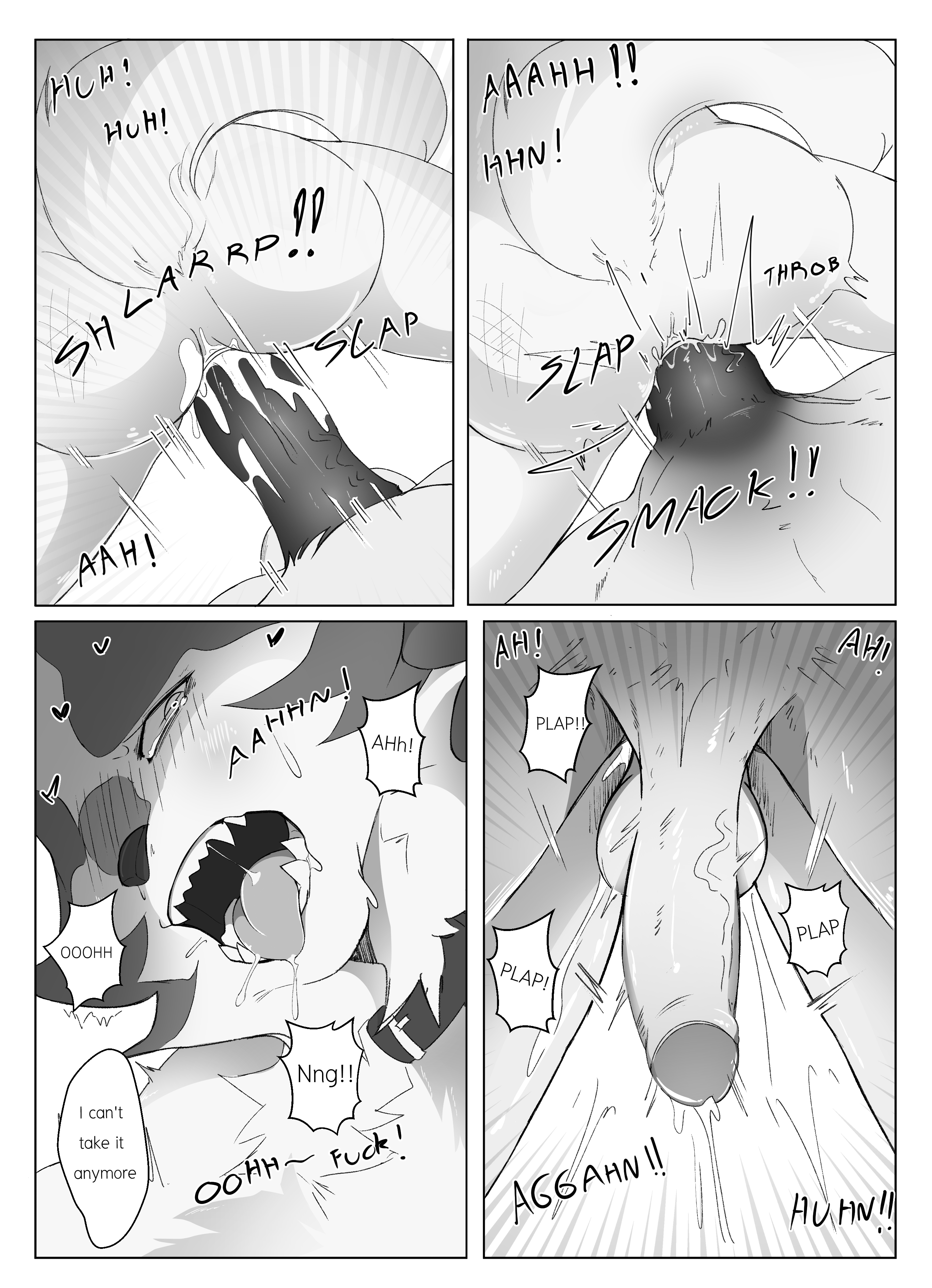 2021, absurd res, anal, anal sex, anthro, anthro on anthro, anthro penetrated, anthro penetrating, anthro penetrating anthro, ass, blush, border, brand new animal, canid, canine, canis, collar, comic, duo, english text, erection, futa on male, futa penetrating, futa penetrating male, futa/male, futanari, genitals, greyscale, heart, hi res, humanoid genitalia, humanoid penis, hyaenid, hyena, imminent orgasm, intersex, intersex penetrating, intersex penetrating male, intersex/male, kakhao, male, male penetrated, mammal, michiru kagemori, monochrome, open mouth, penetration, penile, penile penetration, penis, penis in ass, shirou ogami, spotted hyena, studio trigger, text, vein, veiny penis, white border, wolf