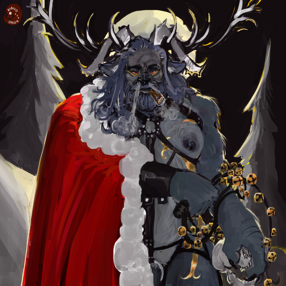 bell christmas holidays invalid_tag kobold_orion krampus kyngios leather_daddy leftie_comm middle_aged_ancient_eldritch_fae_creature nightmare_husbando public_domain santa_claus whip