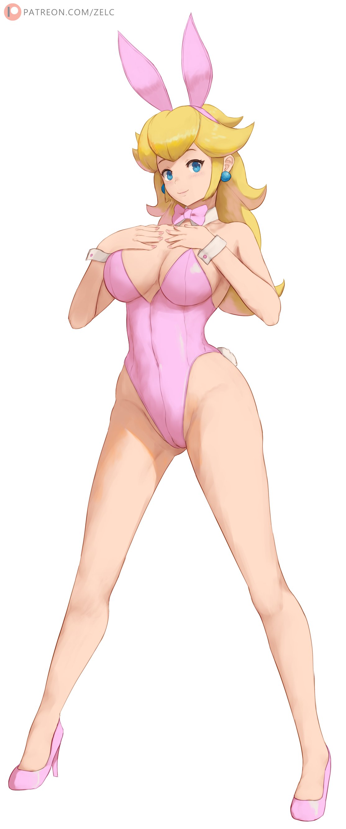 blonde hair, blue eyes, breasts, female, female only, mario (series), nintendo, princess peach, solo, zelc-face