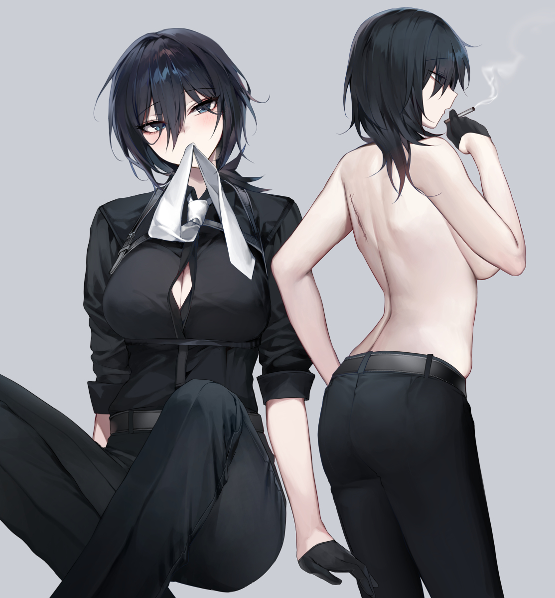 03 bara, black eyes, black hair, breasts, curvy, female, ishimi yokoyama, large breasts