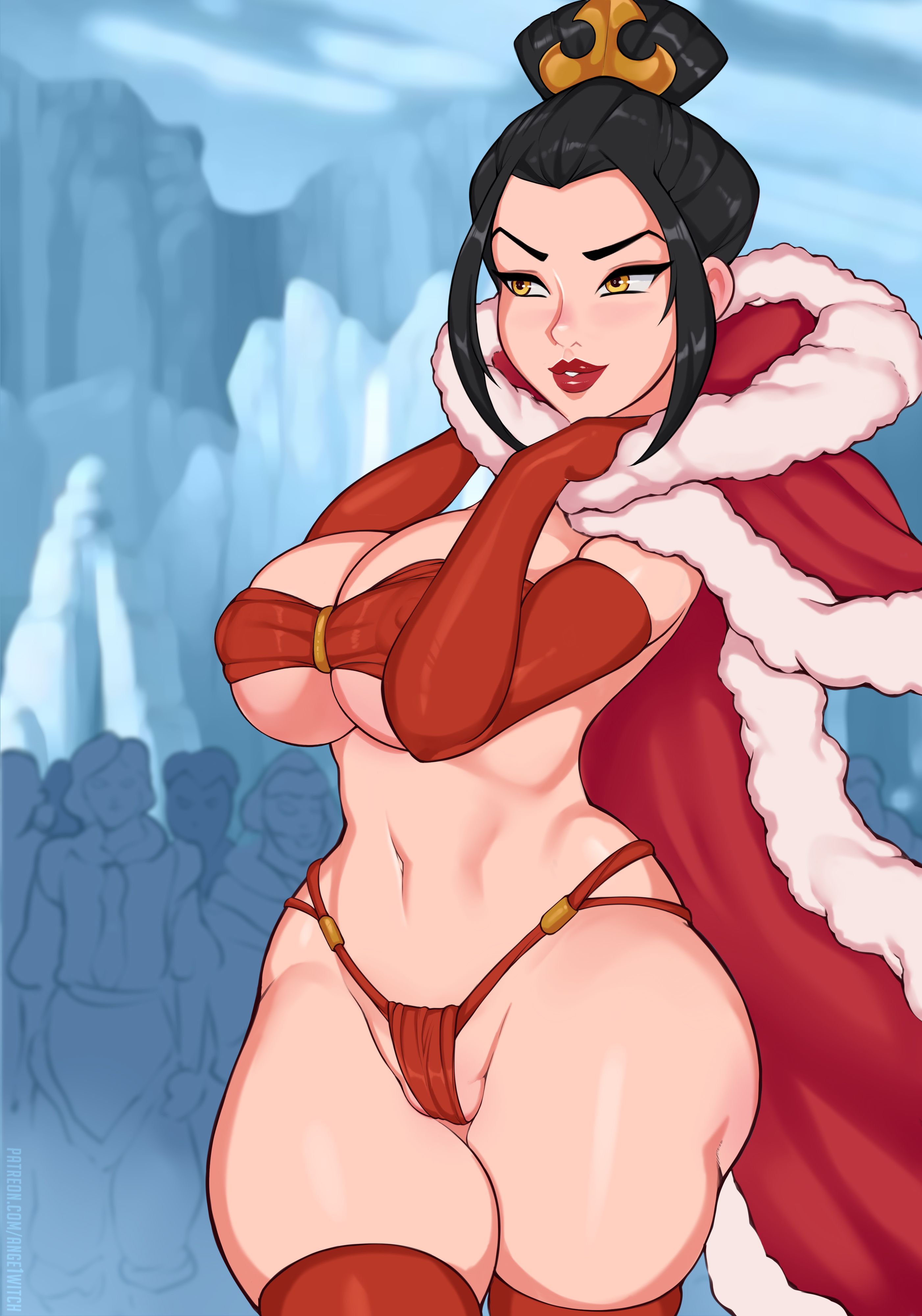 1girls, ange1witch, avatar legends, avatar the last airbender, azula, female, fire nation, stockings, textless