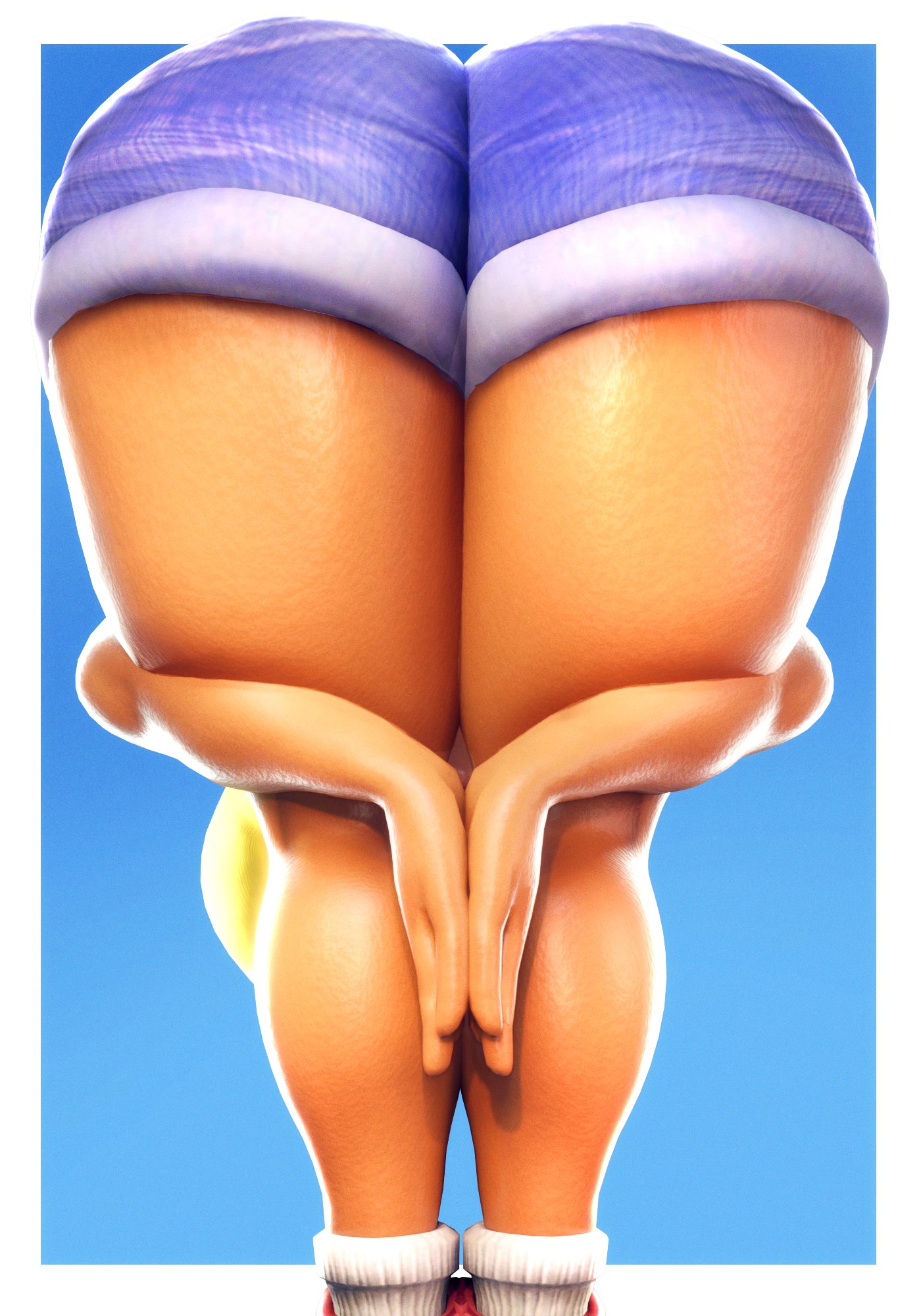 1girls, 3d, amen pose, anthro, ass, ass focus, ass up, bandicoot, big ass, bimbo, blonde hair, blue shorts, booty shorts, bottomwear, crash (series), female, female only, footwear, hands together, huge ass, large ass, legs, pose, posing, praise da booty (meme), sala3d, shoes, shorts, solo, solo female, tawna bandicoot
