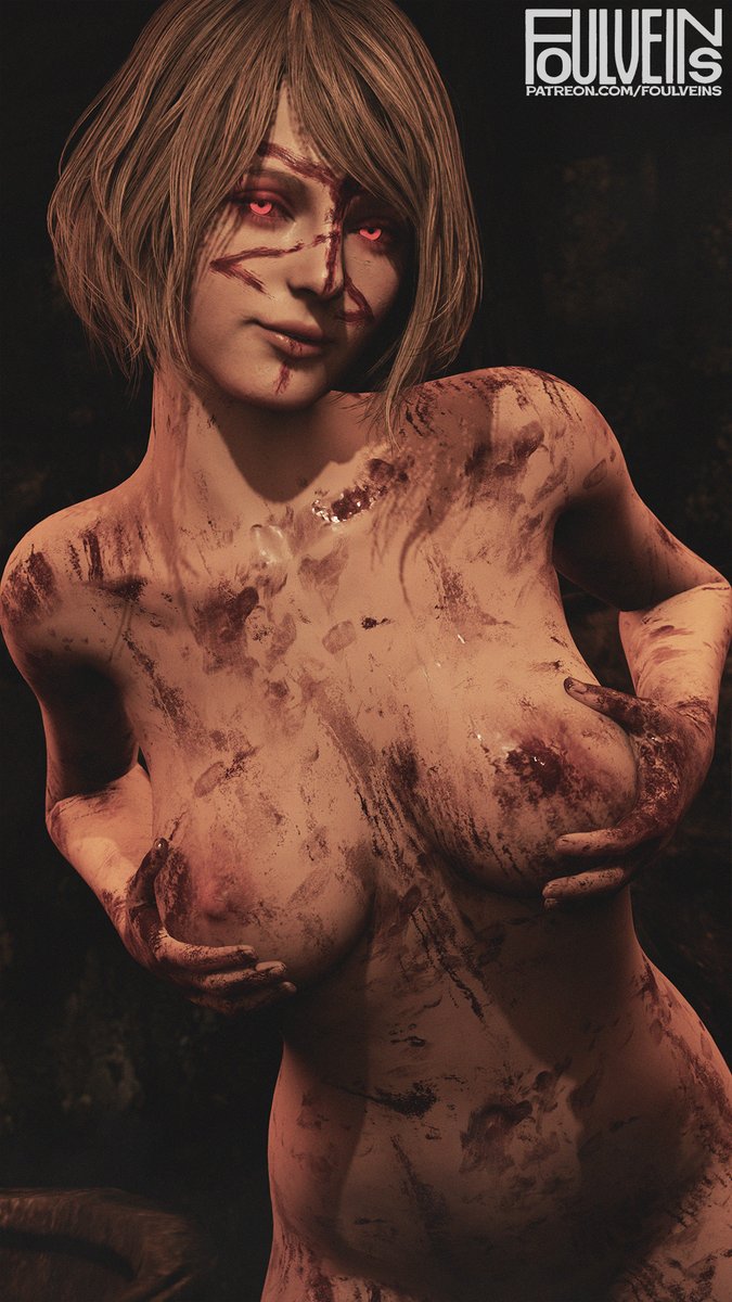 1girls 3d ashley_graham ashley_graham_(ella_freya) biohazard biohazard_4 blonde_female blonde_hair blood blood_on_body blood_on_breasts blood_on_face breasts capcom corruption cult evil evil_eyes female female_focus female_only foulveins infected las_plagas looking_at_another looking_at_viewer los_illuminados nude possessed possession red_eyes resident_evil resident_evil_4 resident_evil_4_remake ritual solo standing twitter watermark