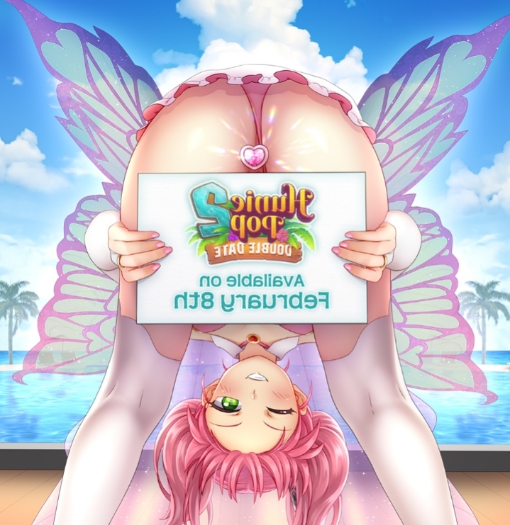 advertisement anal anal_insertion anal_masturbation anal_sex buttplug covered_pussy edit fairy fairy_wings huniepop huniepop_2 kyu_sugardust looking_at_viewer looking_back mirrored mostly_clothed necessary_edit ninamo official_art panties panties_aside pink_hair pink_panties pink_thong stockings third-party_edit thong thong_aside tongue_out upskirt wings wink winking