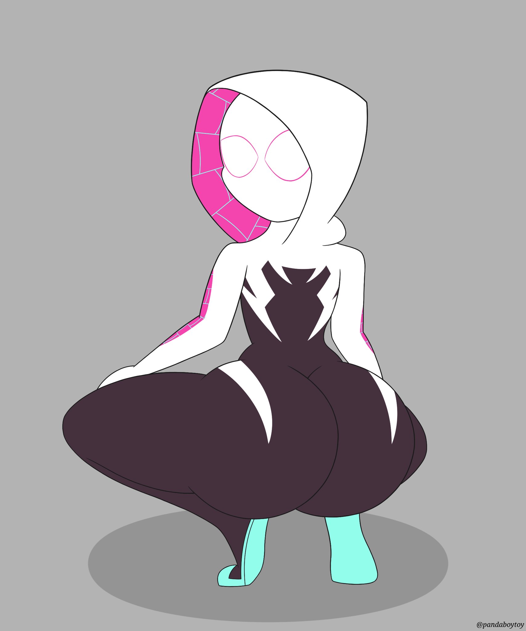 1girls, 2021, ass, big ass, broly culo, cute, female, female only, ghost-spider, gwen stacy, looking at viewer, looking back, marvel, marvel comics, meme, pandaboytoy, solo, spider-gwen, spider-man (series), squat, squatting, tagme