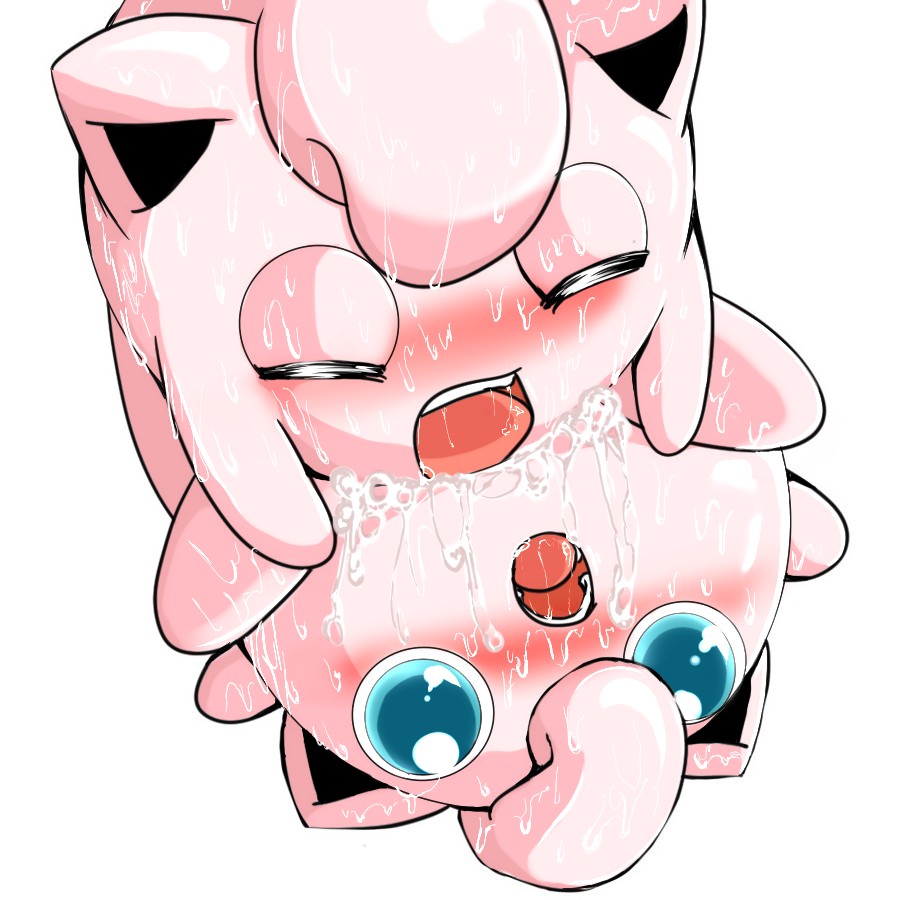 ambiguous_fluids ambiguous_penetration blue_eyes blush closed_eyes feral fluids furry jigglypuff male/ambiguous nintendo no_humans open_mouth pink_fur pokemon pokemon_(species) pokemon_rgby rakkokun_tondoru tagme