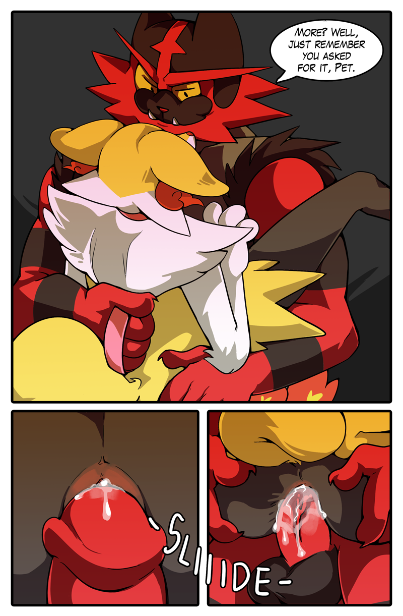 2021 anal anal_sex anthro anthro_on_anthro anthro_penetrated anthro_penetrating anthro_penetrating_anthro anus braixen comic dialogue duo english_text genitals hi_res incineroar kingbriarturtle male male/male male_braixen male_only male_penetrated male_penetrating male_penetrating_male nintendo penetration penis pokémon_(species) pokemon pokemon_(species) sex text video_games