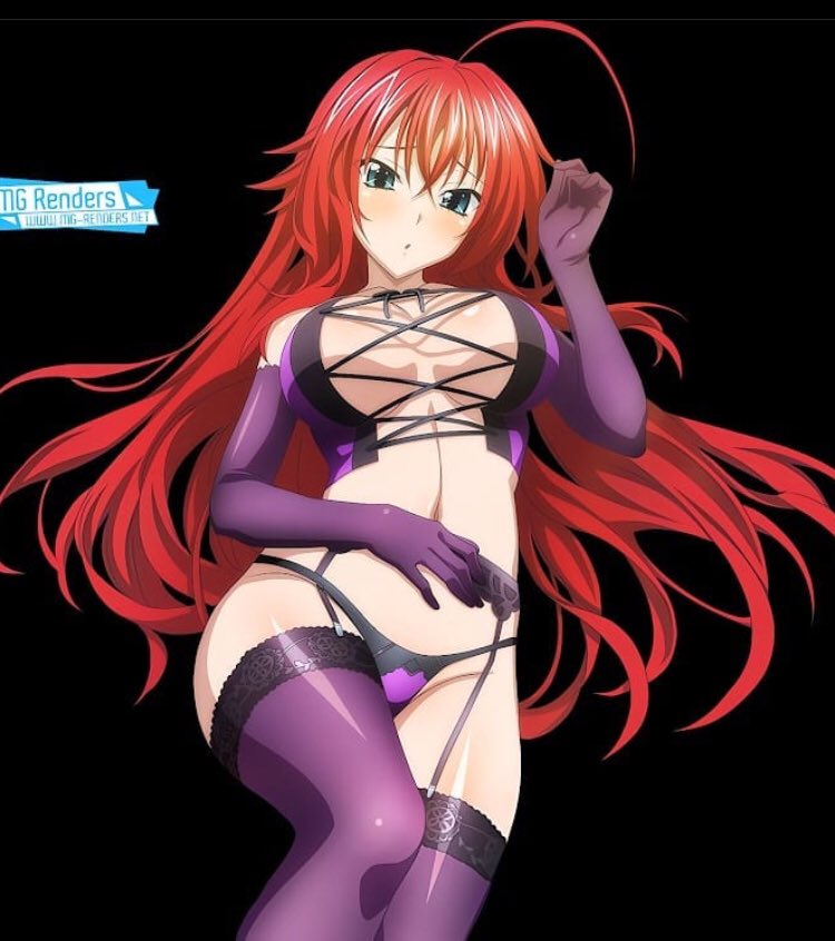 female, female only, high school dxd, lingerie, red hair, rias gremory, tight clothing