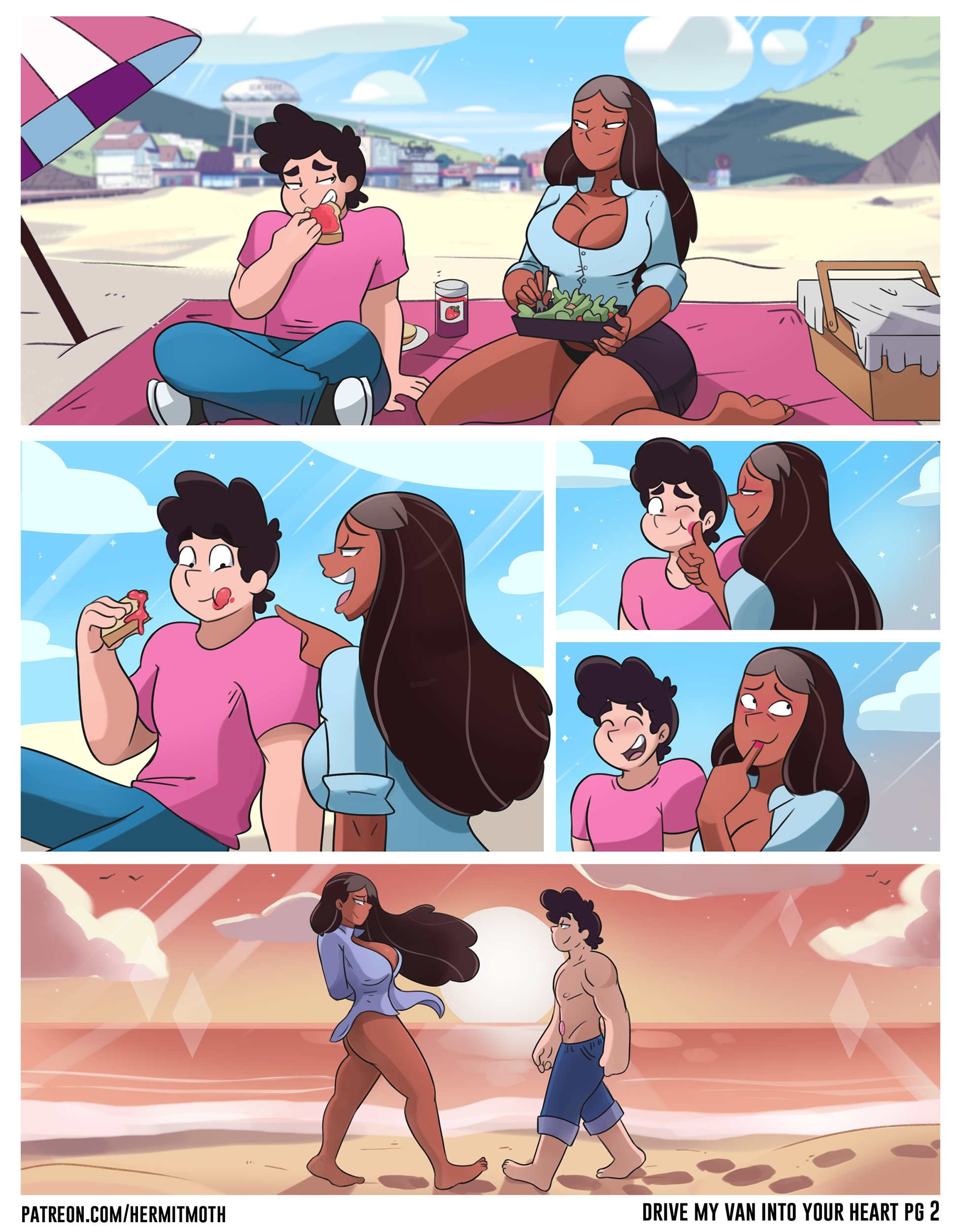 1girls, breasts, cartoon network, comic, dark skin, dark-skinned female, female, hermitmoth, indian, milf, page 2, page number, priyanka maheswaran, steven quartz universe, steven universe, tagme