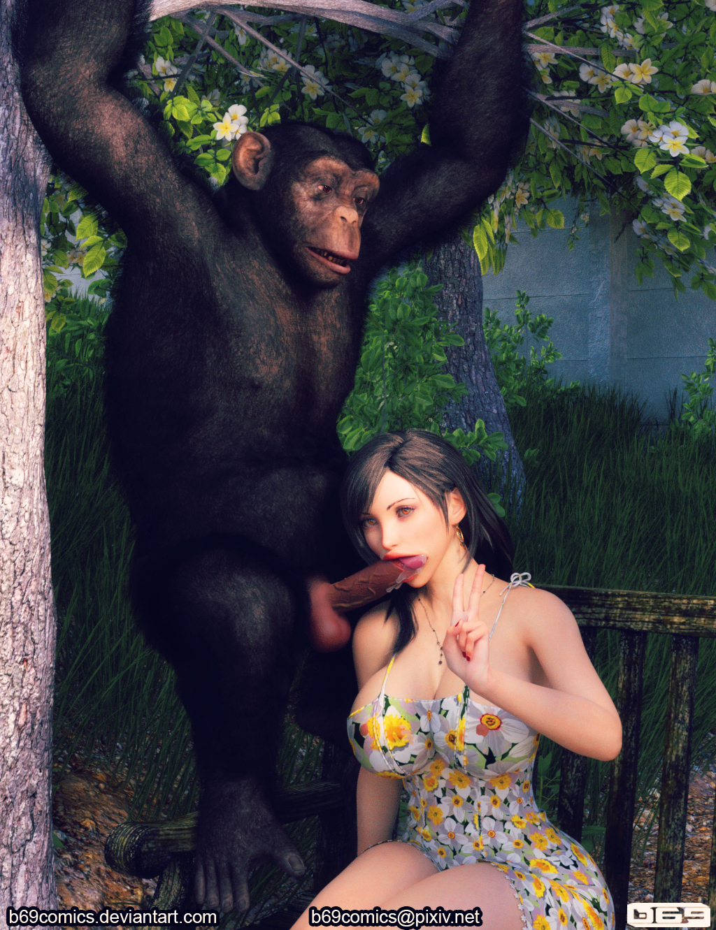 Chimpanzee Fucks Woman