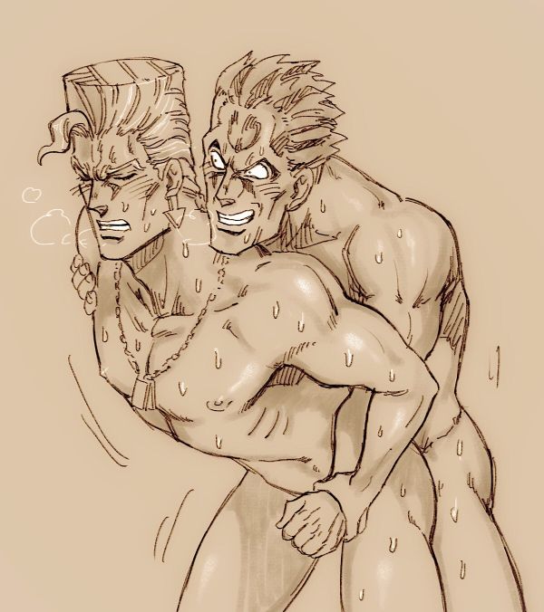 2boys angelo_katagiri diamond_is_unbreakable gay jojo's_bizarre_adventure keicho_nijimura male male/male male_only male_penetrated male_penetrating male_penetrating_male muscular_male nude_male penetration sweat yaoi