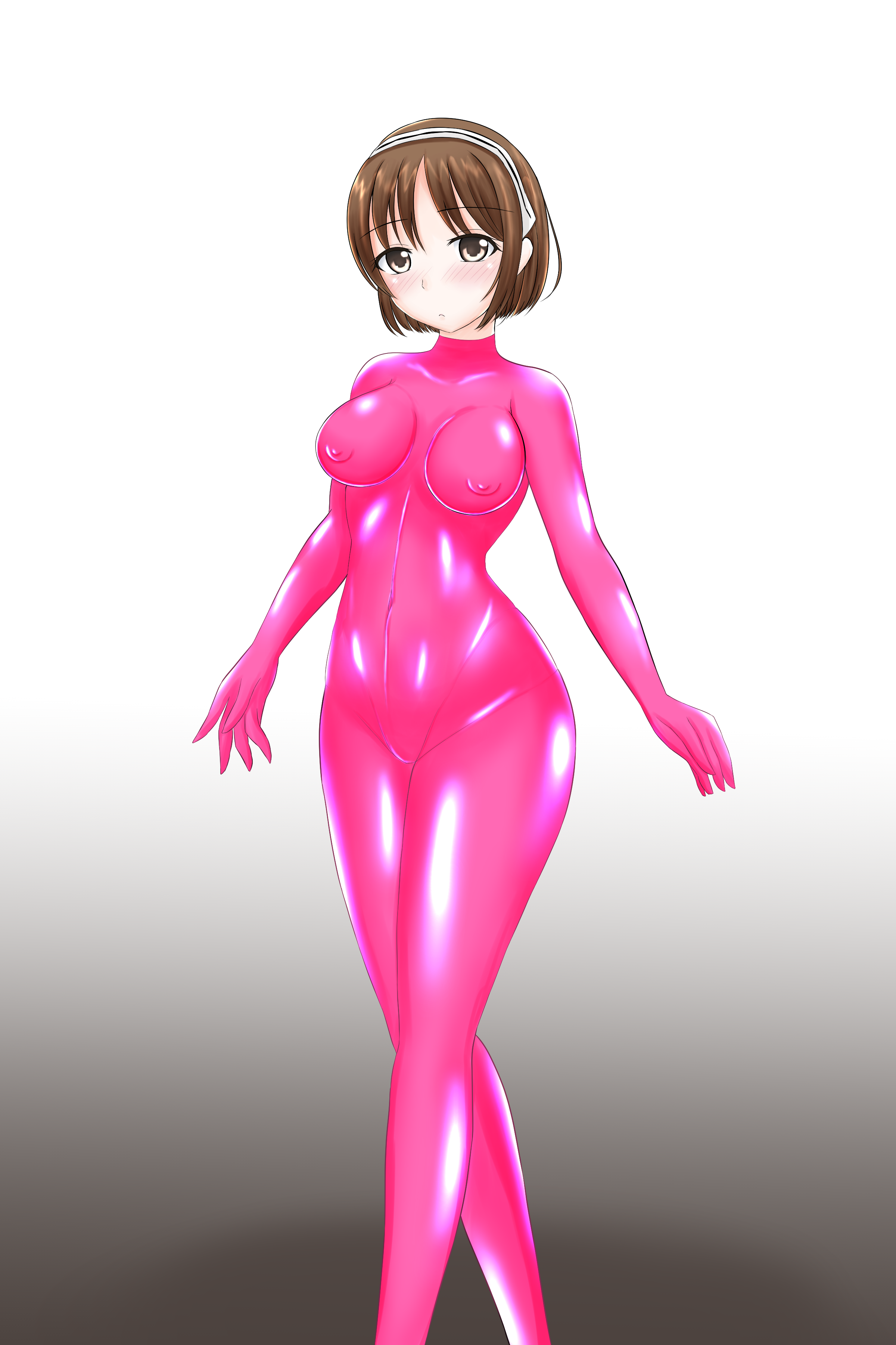 1girls, artist request, bangs, big breasts, blush, bodysuit, breasts, brown eyes, brown hair, erect nipples, erect nipples under clothes, female, female focus, female only, godzilla (series), godzilla: city on the edge of battle, godzilla: monster planet, godzilla: the planet eater, hair, headgear, hi res, latex, latex bodysuit, latex clothing, latex skin, latex skinsuit, latex suit, looking at viewer, medium breasts, nipples, pink bodysuit, pink latex, pink suit, png, polygon pictures, rubber, rubber suit, shiny, shiny breasts, shiny hair, shiny latex, shiny skin, short hair, skin tight, skin tight outfit, skin tight suit, solo, solo female, solo focus, thick thighs, thighs, toho, toho (film company), white background, yuko tani