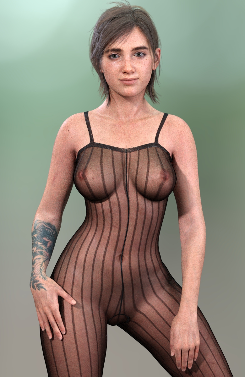 1girls 3d areolae big_breasts breasts brown_hair busty curvy ellie_(the_last_of_us) ellie_williams female female_focus female_only full_color hourglass_figure large_breasts medium_breasts naughty_dog nipples no_penetration see-through see-through_clothing short_hair solo solo_female standing tagme tattoo the_last_of_us the_last_of_us_2 thighs titanms wide_hips