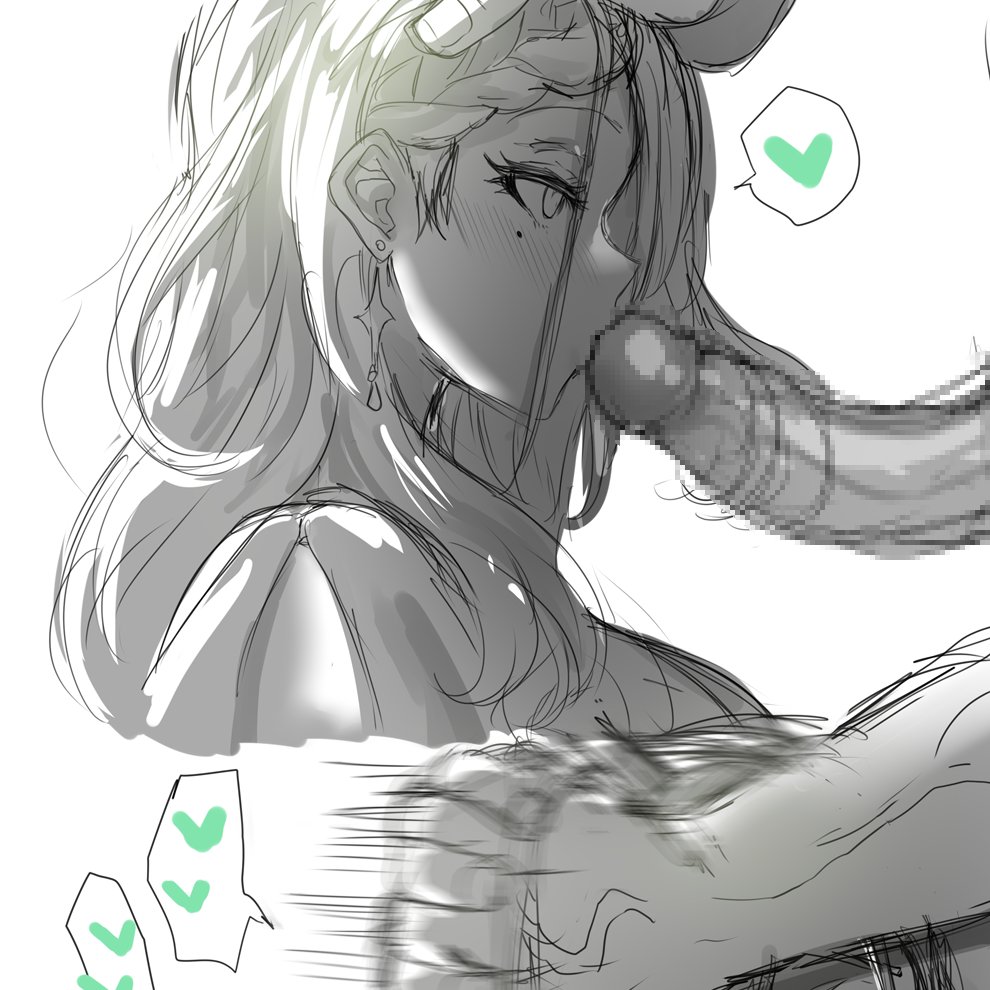 1boy, 1girls, breasts, censored, censored penis, ceres fauna, cropped, female, hololive, hololive english, hololive english -council-, hololive english -promise-, kissing penis, large breasts, male, mole under eye, mosaic censoring, penis, redi (rasec asdjh), side view, size difference, unseen male face, virtual youtuber