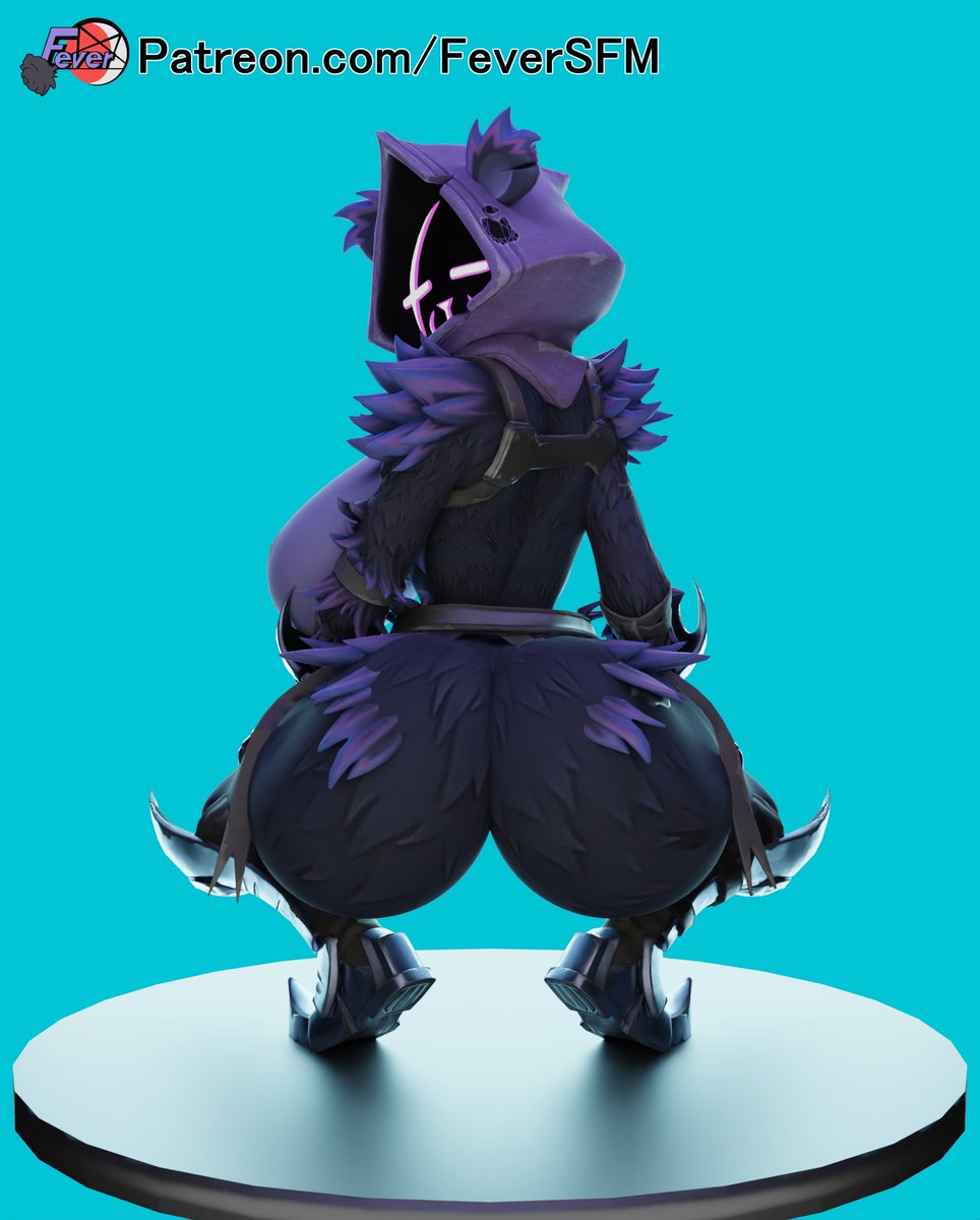 1girls, ass, big ass, big breasts, big butt, breasts, fat ass, female, female only, feversfm, fortnite, large ass, large breasts, looking at viewer, looking back, purple body, purple eyes, purple fur, pussy, pussy juice, raven team leader, solo, solo female, solo focus, squatting, thick ass, thick thighs, thighs, wide hips