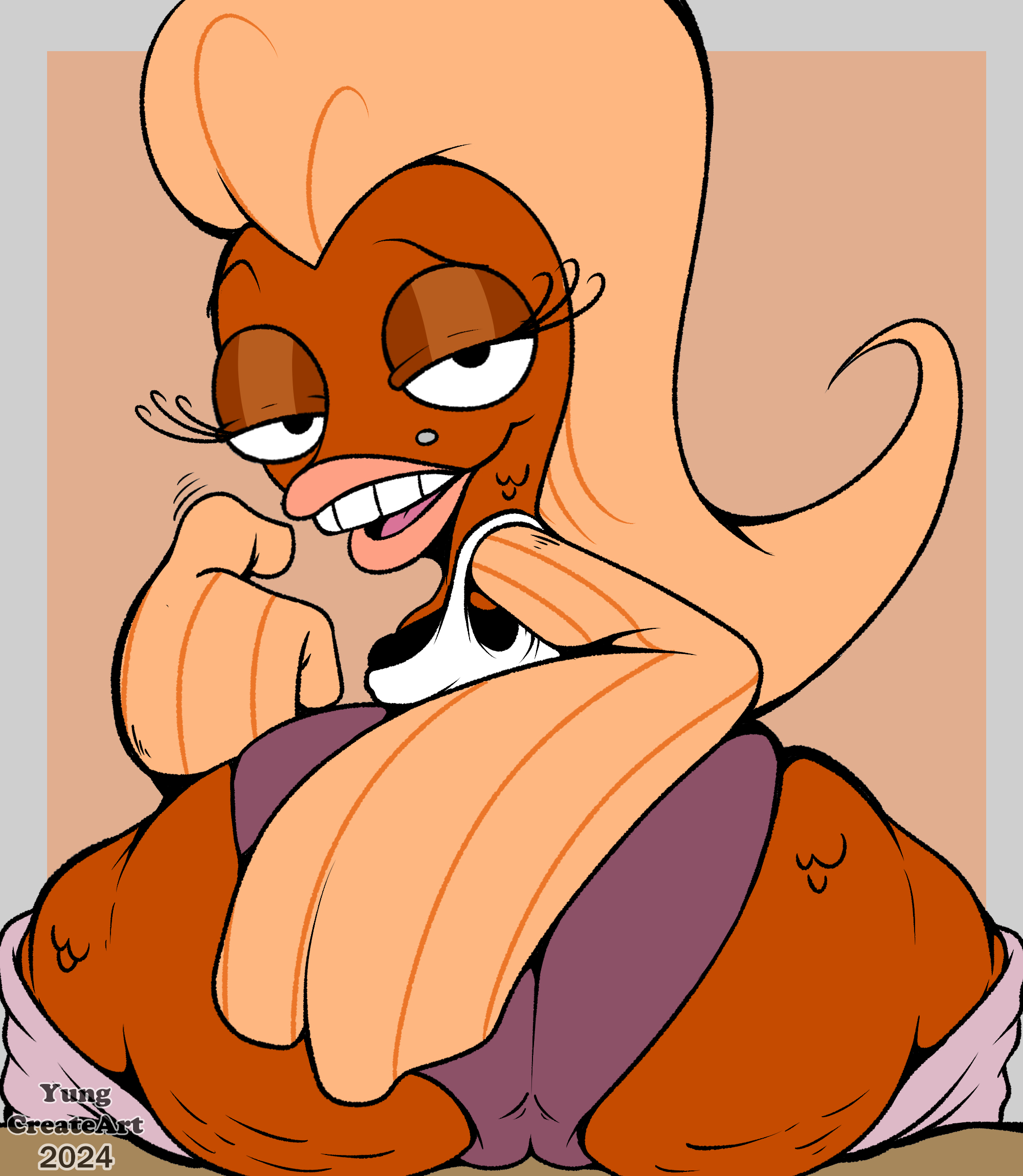 1girls, alternate version available, anthro, ass, big ass, big butt, bubble ass, bubble butt, cellulite, female, fish, huge ass, huge butt, looking at viewer, looking back, nickelodeon, spongebob squarepants, suzie groove, wide hips, yungcreateart
