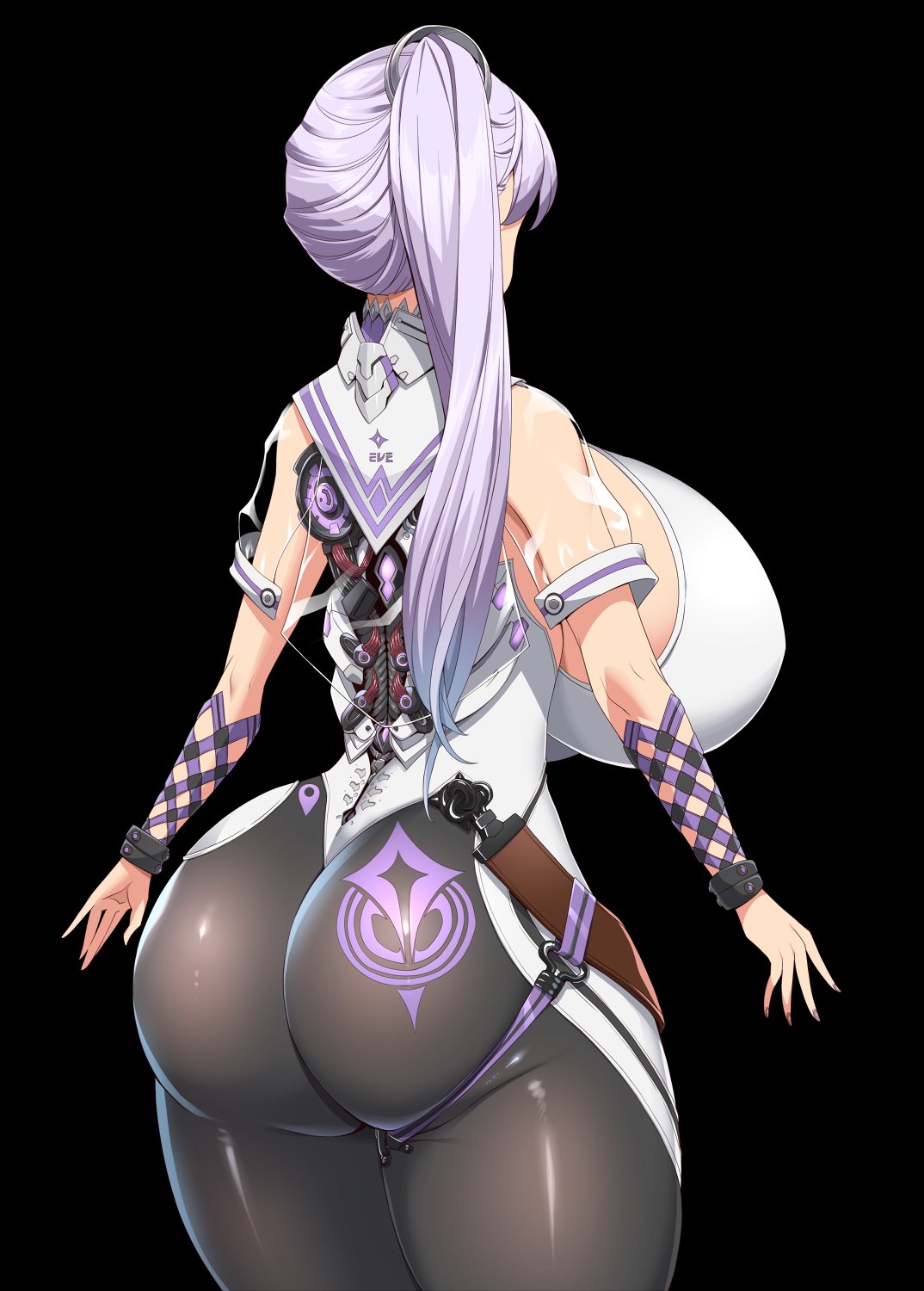 1girls alternate_color alternate_costume ass ass_visible_through_thighs belly black_background black_bodysuit bodysuit breasts brown_belt cosplay curvy eve_(stellar_blade) eve_(stellar_blade)_(cosplay) fat_ass female female_focus female_only from_behind gigantic_breasts hair_ornament huge_ass huge_breasts kloah large_breasts long_hair mecha_musume mechanical_parts multicolored_bodysuit multicolored_clothes multicolored_clothing multiple_bracelets nail_polish necktie planet_diving_suit_(6th)_(stellar_blade) ponytail purple_eyes purple_hair purple_nails purple_necktie sailor_collar science_fiction see-through see-through_sleeves shiny_clothes shiny_skin short_sleeves side_ponytail sideboob simple_background solo solo_female solo_focus stellar_blade thick_ass thick_thighs thighs tight_bodysuit turtleneck turtleneck_bodysuit vocaloid voiceroid white_sailor_collar yuzuki_yukari