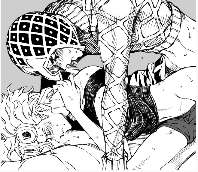 2boys anal_sex gay giorno_giovanna guido_mista jojo's_bizarre_adventure male male/male male_only male_penetrated male_penetrating partially_clothed penetration vento_aureo yaoi