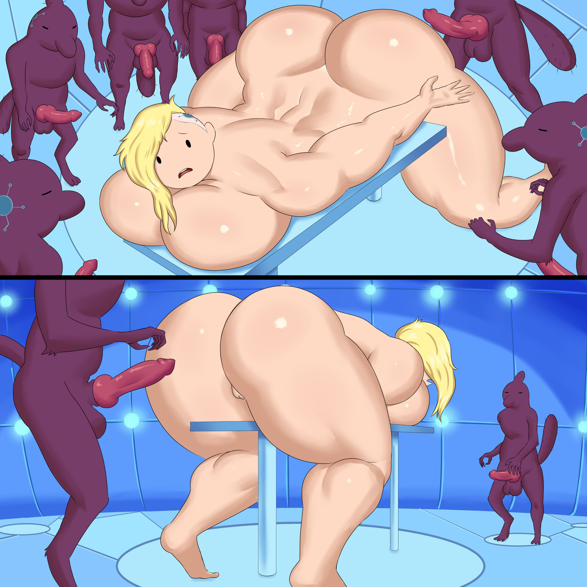 adventure time, anus, ass, balls, bestiality, big ass, big balls, big breasts, big butt, big female, big hips, big penis, big thighs, blonde hair, breasts, cleavage, female, female focus, femsub, gangbang, goldcrustedchicken, hourglass figure, huge ass, huge breasts, huge butt, huge hips, huge thighs, imminent rape, imminent sex, interspecies, male, monster, multiple boys, multiple males, muscular, muscular female, open mouth, penis, submissive, susan strong, taller female, wide hips