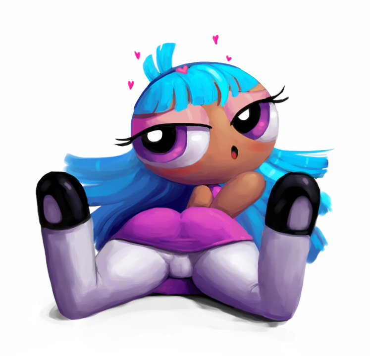 bliss_utonium blissful blue_hair dark-skinned_female dress heart light_blue_hair no_fingers no_sex outta_sync powerpuff_girls powerpuff_girls_2016 white_background