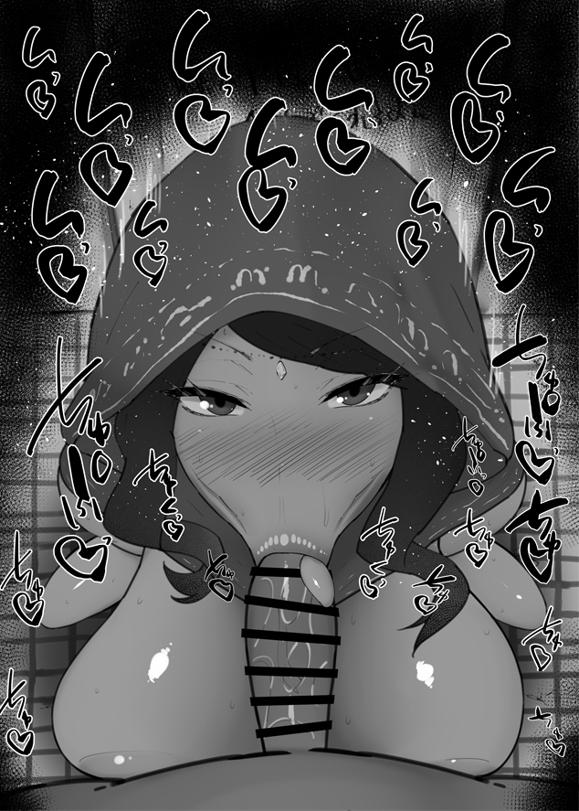 :>=, 1boy, 1girls, bare shoulders, big breasts, big penis, black and white, blowjob, blush, breasts, censored, dark skin, dark-skinned female, detailed background, drooling, eyelashes, fellatio, female, forehead jewel, heart, hood, human, indoor, inside, kurotama, long hair, looking at viewer, male, male pov, namco, oral, oral sex, partial male, penis, room, saliva, shiny, shiny skin, sketch, sound effects, squatting, straight, sweat, tekken, tekken 7, tekken 8, tekken tag tournament 2, text, tongue, tongue out, vein, veins, veiny, veiny penis, video game, video games, zafina (tekken)