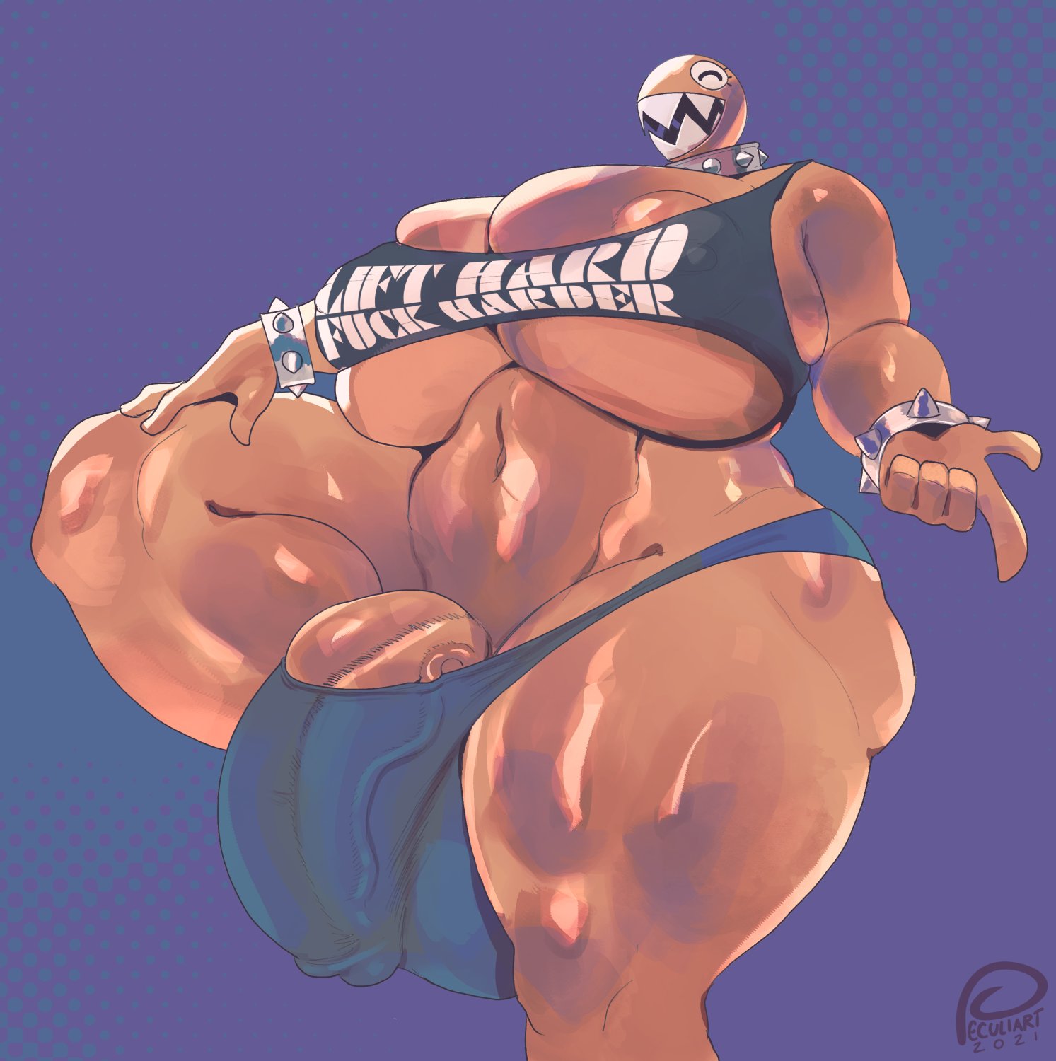 1girls, anthro, anthro only, anthrofied, ass, balls, big ass, breasts, chain chomp, closed eyes smile, clothed, clothing, fat ass, female, futanari, gold, gold chain chomp, goldie (wyerframez), hi res, high resolution, hips, huge breasts, humanoid penis, hyper, hyper ass, hyper balls, hyper penis, intersex, mario (series), massive ass, massive breasts, massive butt, massive thighs, mostly nude, nintendo, peculiart, penis, sitting, thick, thick ass, thick legs, thick thighs, thighs, wide hips, wyerframez