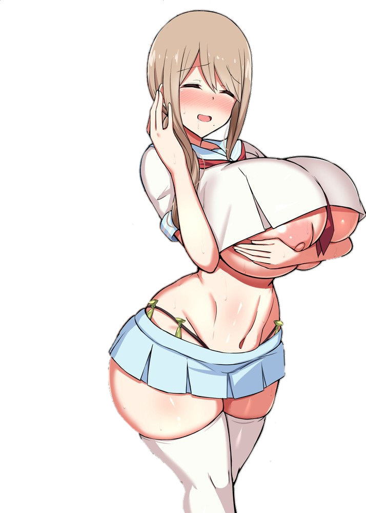 1girls big_breasts breasts female hanabi_(ocha) holding_breast huge_breasts large_breasts milf no_background original_character school_uniform small_clothing tagme wardrobe_malfunction