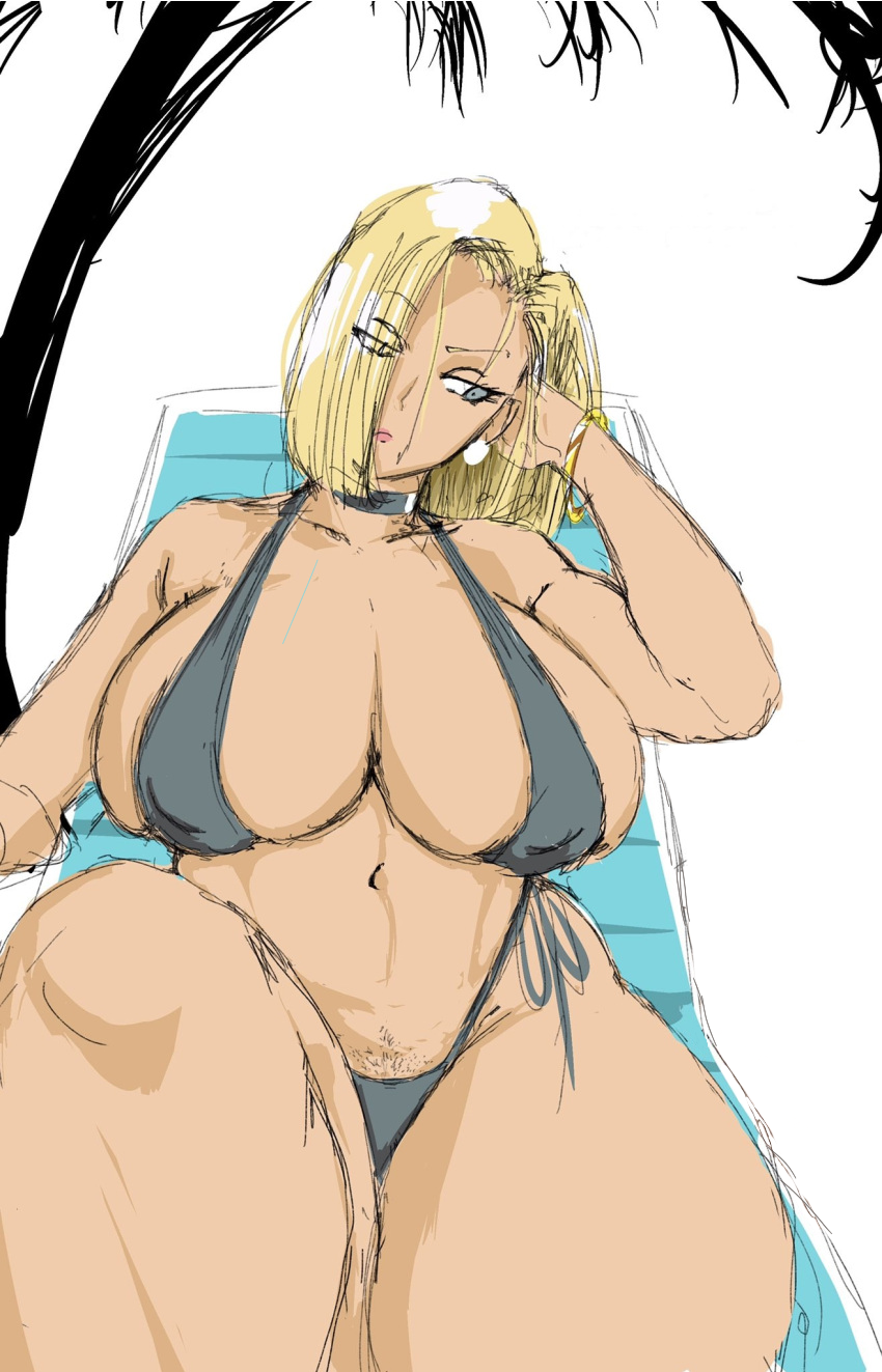 1girls alternate_version_available android_18 blonde_hair blue_eyes busty cameltoe cleavage curvy dragon_ball erect_nipples female female_only huge_areolae huge_ass huge_breasts pubic_hair puffy_nipples short_hair sketch venus_body voluptuous wide_hips zetomeso