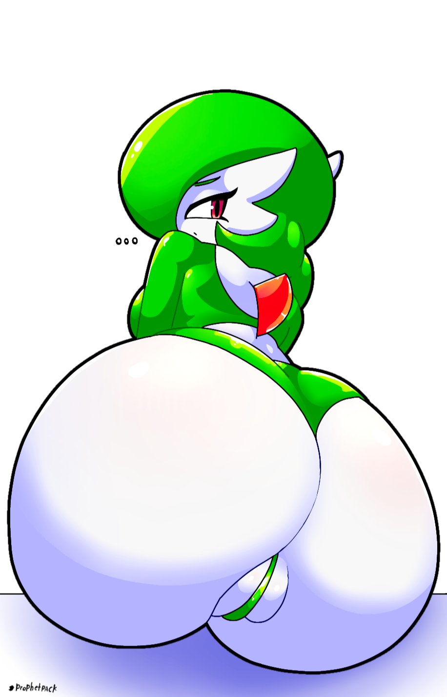 1girls, anthro, ass, ass focus, big ass, big butt, cameltoe, eye contact, female, female pokemon, gardevoir, large ass, looking at viewer, looking back, nintendo, pokémon (species), pokemon, pokemon (species), pokemon rse, prophetpack, pussy, red eyes, thick ass, thong