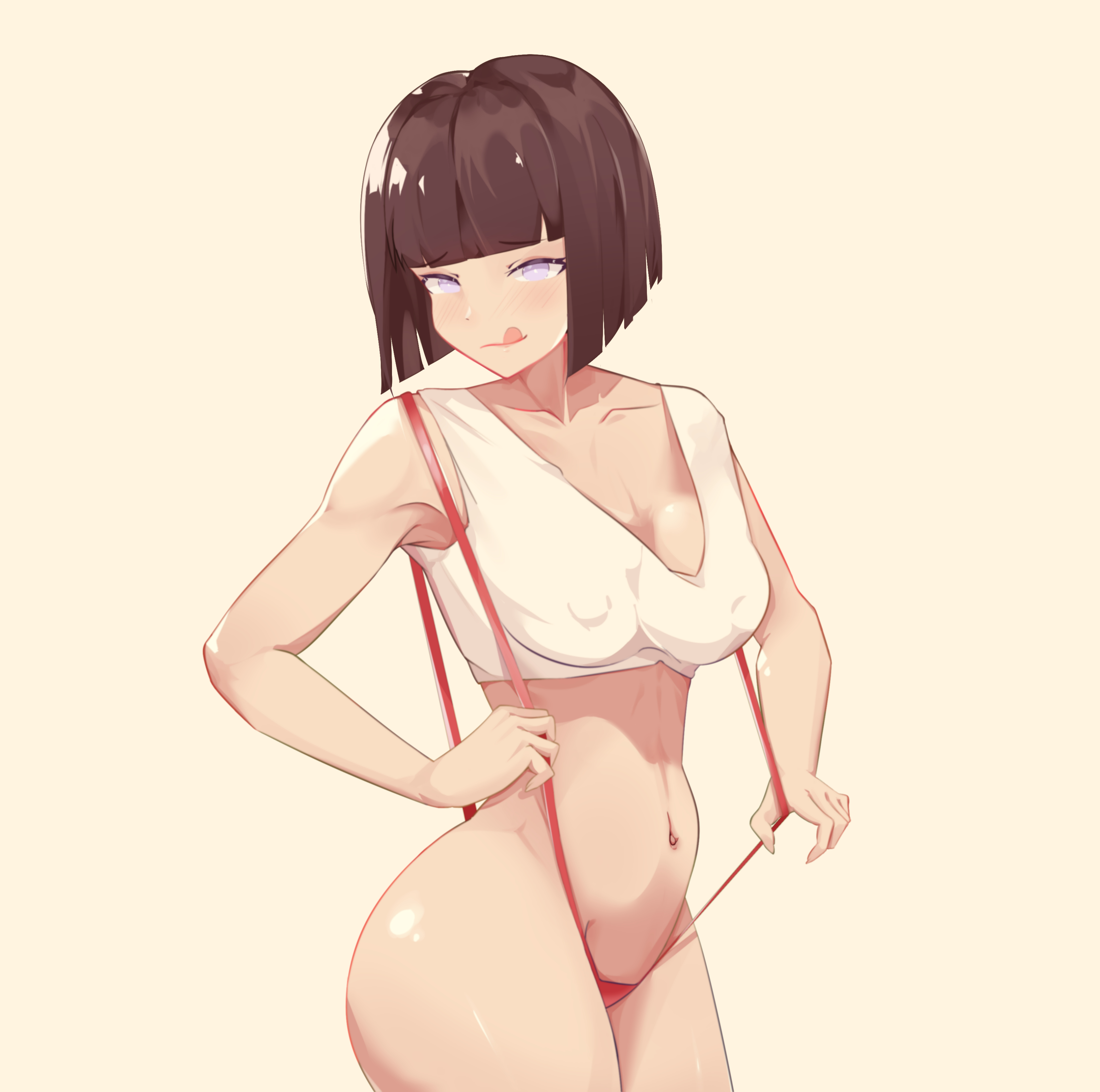 1girls, areolae, ass, bare arms, bare legs, bare shoulders, big ass, big butt, black hair, bob cut, boruto: naruto next generations, breasts, calpico, clothing, crop top, erect nipples, erect nipples under clothes, female, female focus, female only, hyuuga hinata, large ass, licking lips, mature, mature female, medium breasts, medium hair, milf, narrowed eyes, naruto, naruto (series), nipples, nipples visible through clothing, one-piece swimsuit, partially clothed, perky breasts, pinup, pose, posing, purple eyes, red bikini, red swimsuit, revealing clothes, see-through, see-through clothing, shoulder length hair, shounen jump, solo, solo female, solo focus, standing, string bikini, swimsuit, tongue, tongue out, uzumaki hinata, voluptuous, wide hips
